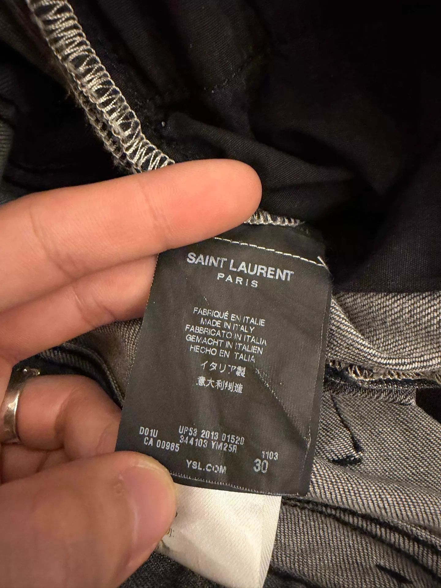 Saint Laurent Paris Saint Laurent 14SS Hedi D02 Skinny Jeans Gray Wash Size 30 Size US 30 / EU 46 - 6 Thumbnail