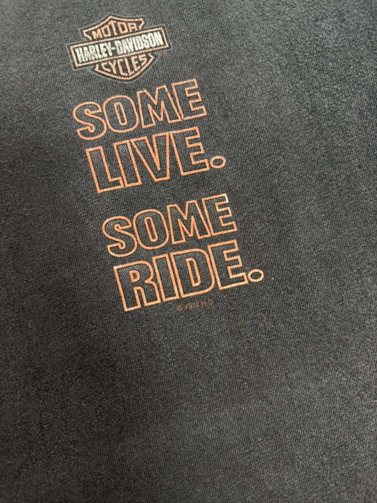 Harley Davidson × Vintage Rare Vintage Harley Davidson Some Live To Ride 1997 T-Shirt Size US L / EU 52-54 / 3 - 11 Thumbnail
