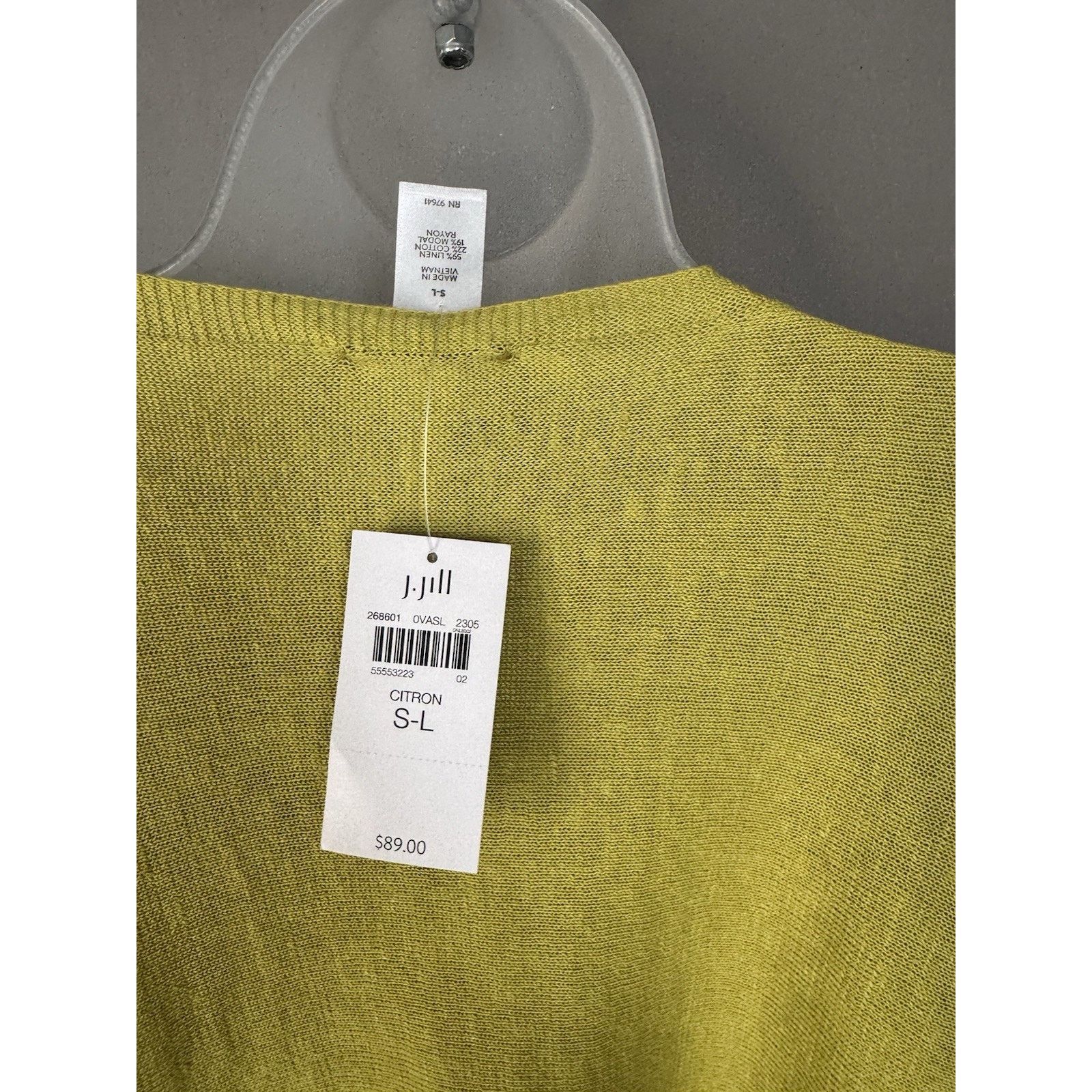 J. Jill J.Jill Citron Linen Blend Poncho Tassels Fringe Oversized Size ONE SIZE - 4 Thumbnail