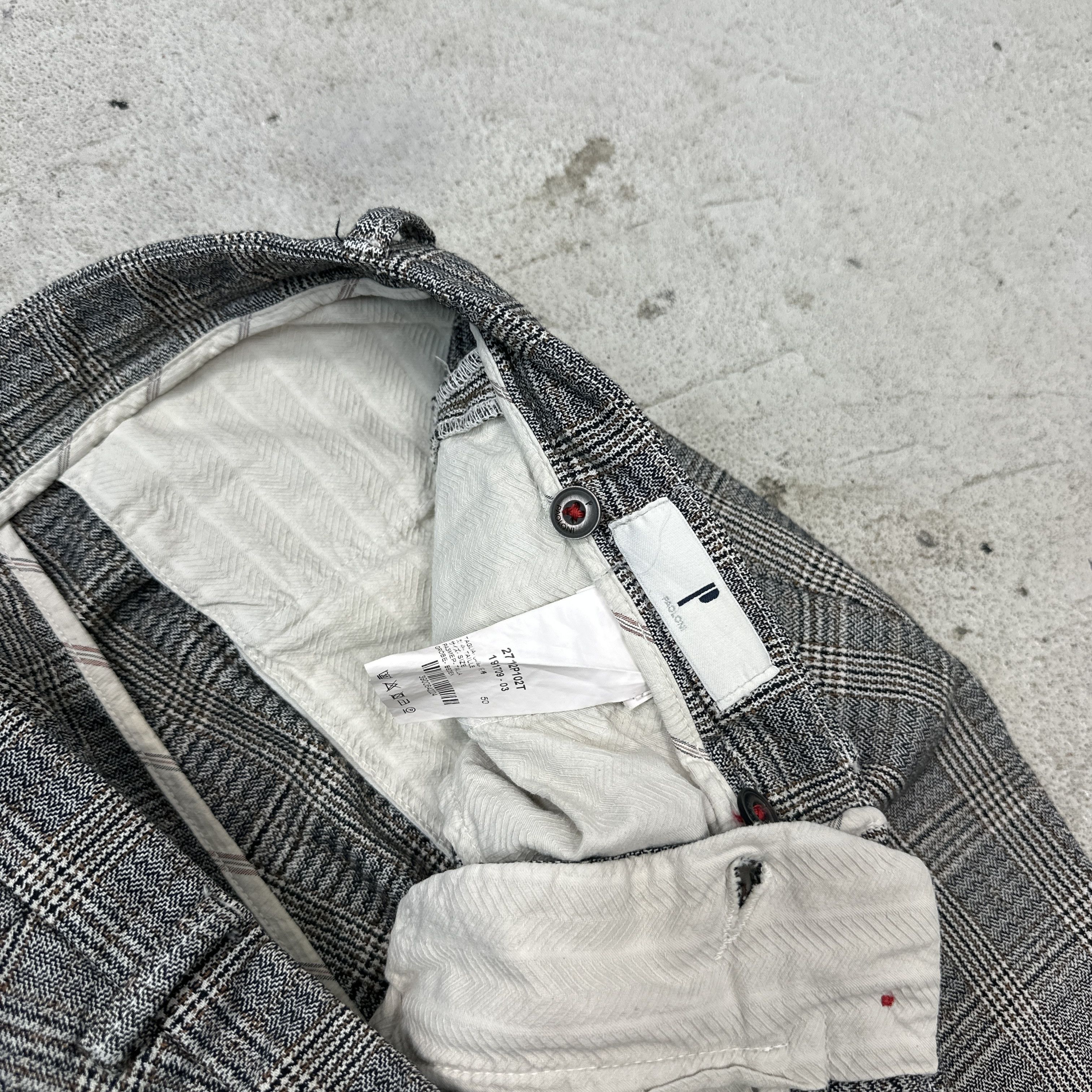 Paoloni Vintage Tartan Classy Paolini Sartorial Italian Pants 00s Size US 35 - 4 Thumbnail