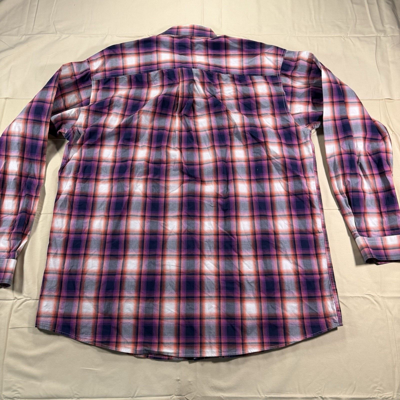 CINCH Cinch Mens XL Button Shirt Long Sleeve Classic Purple Plaid Size US XL / EU 56 / 4 - 7 Thumbnail