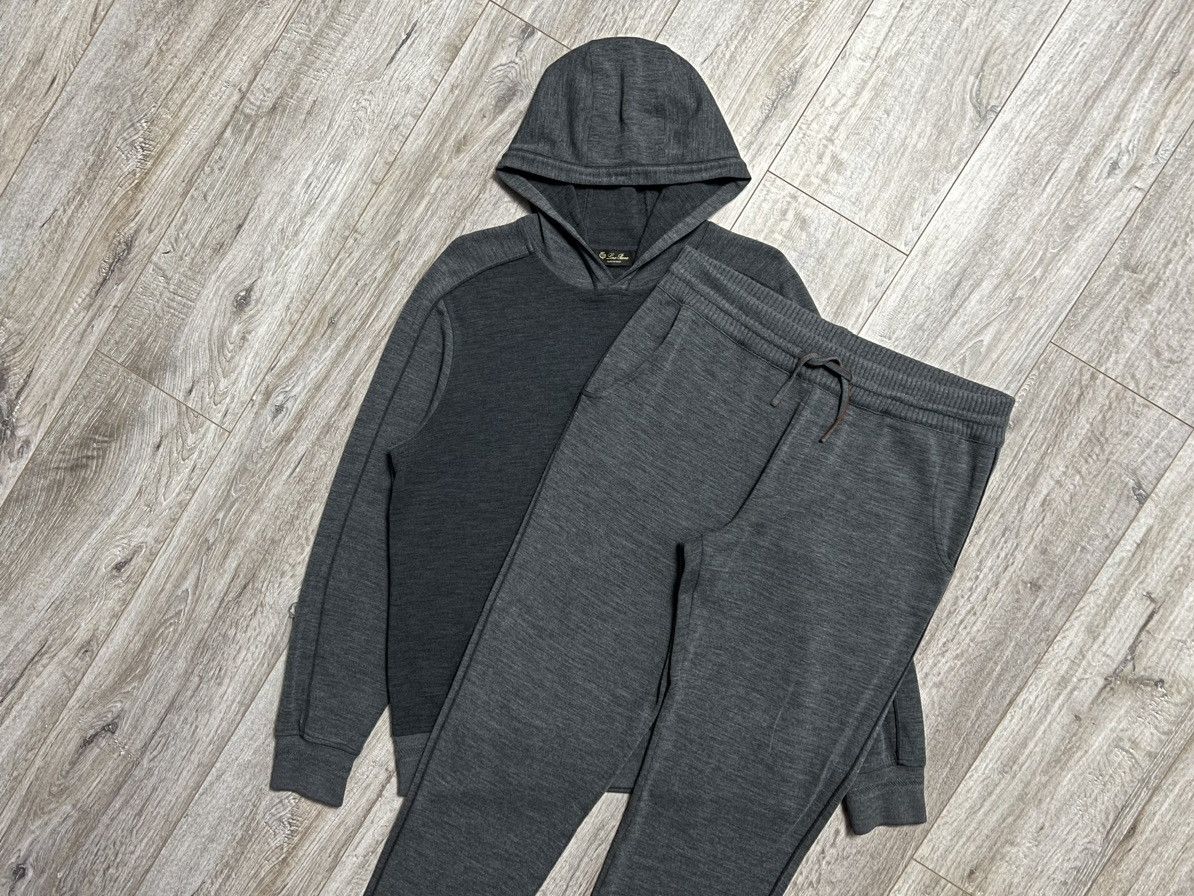 Loro Piana LORO PIANA Sweatsuit Virgin Wool Track Hoodie/Pants Size US L / EU 52-54 / 3 - 6 Thumbnail