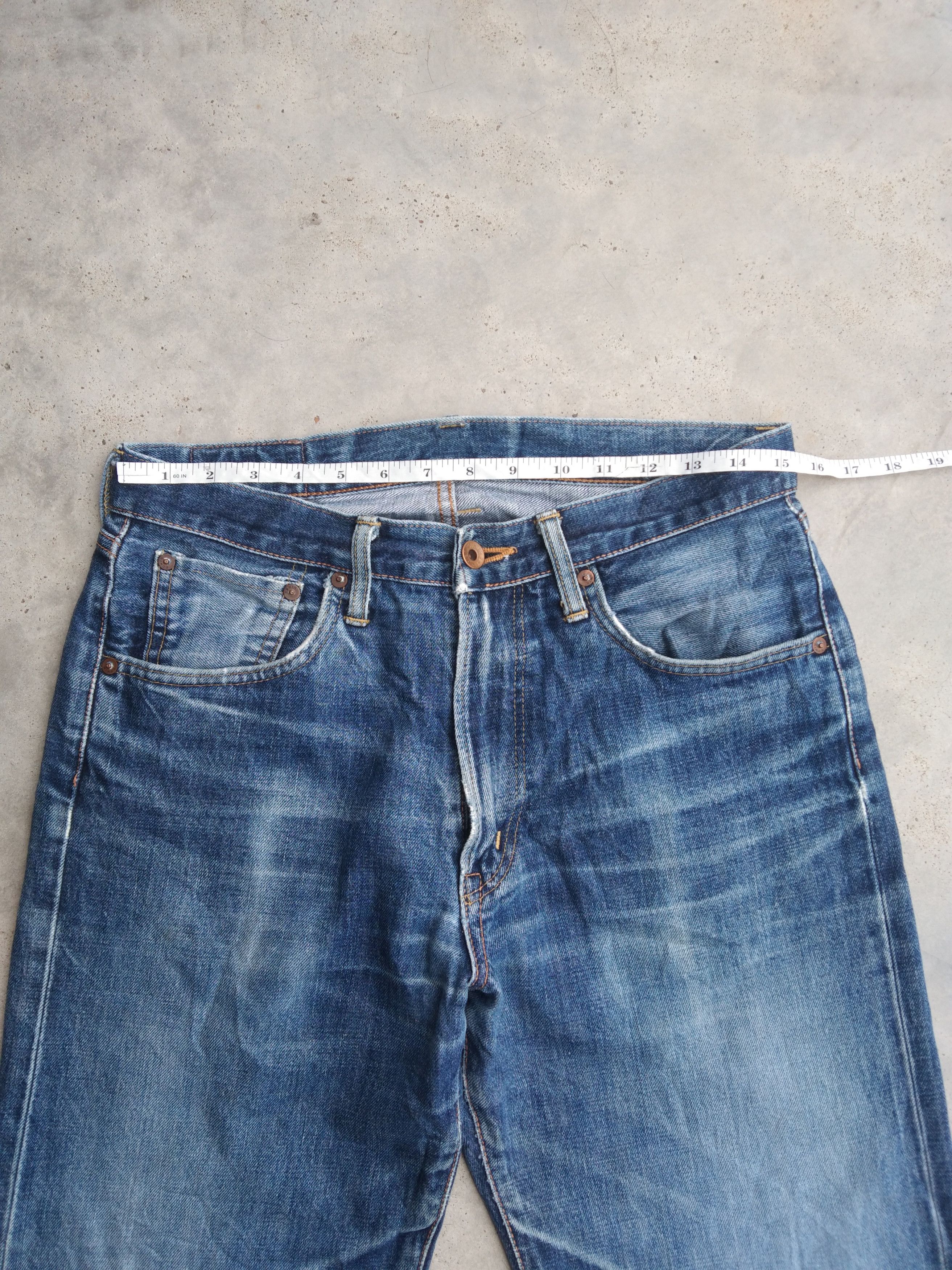 Japanese Brand Vintage Edwin Japanese Selvedge Redline Distressed Jeans Size US 30 / EU 46 - 8 Thumbnail