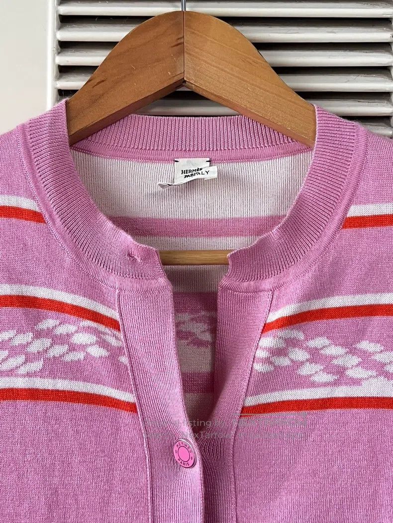 Hermes Hermes Women's pink knitted cardigan Size XS / US 0-2 / IT 36-38 - 3 Thumbnail