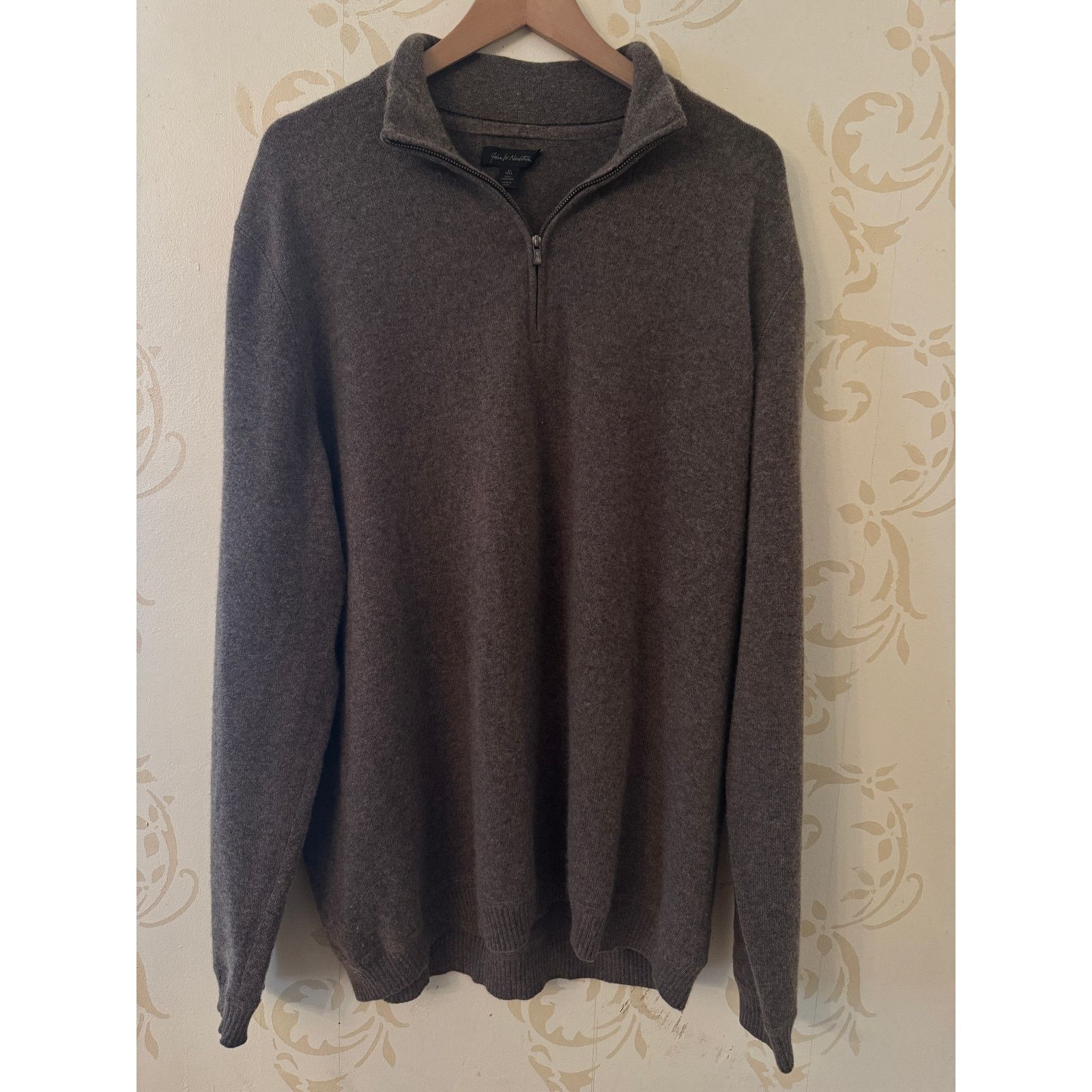 Vintage Men's XL Tall John W. Nordstrom 100% Cashmere Beige Sweater Size US XL / EU 56 / 4 - 1 Thumbnail