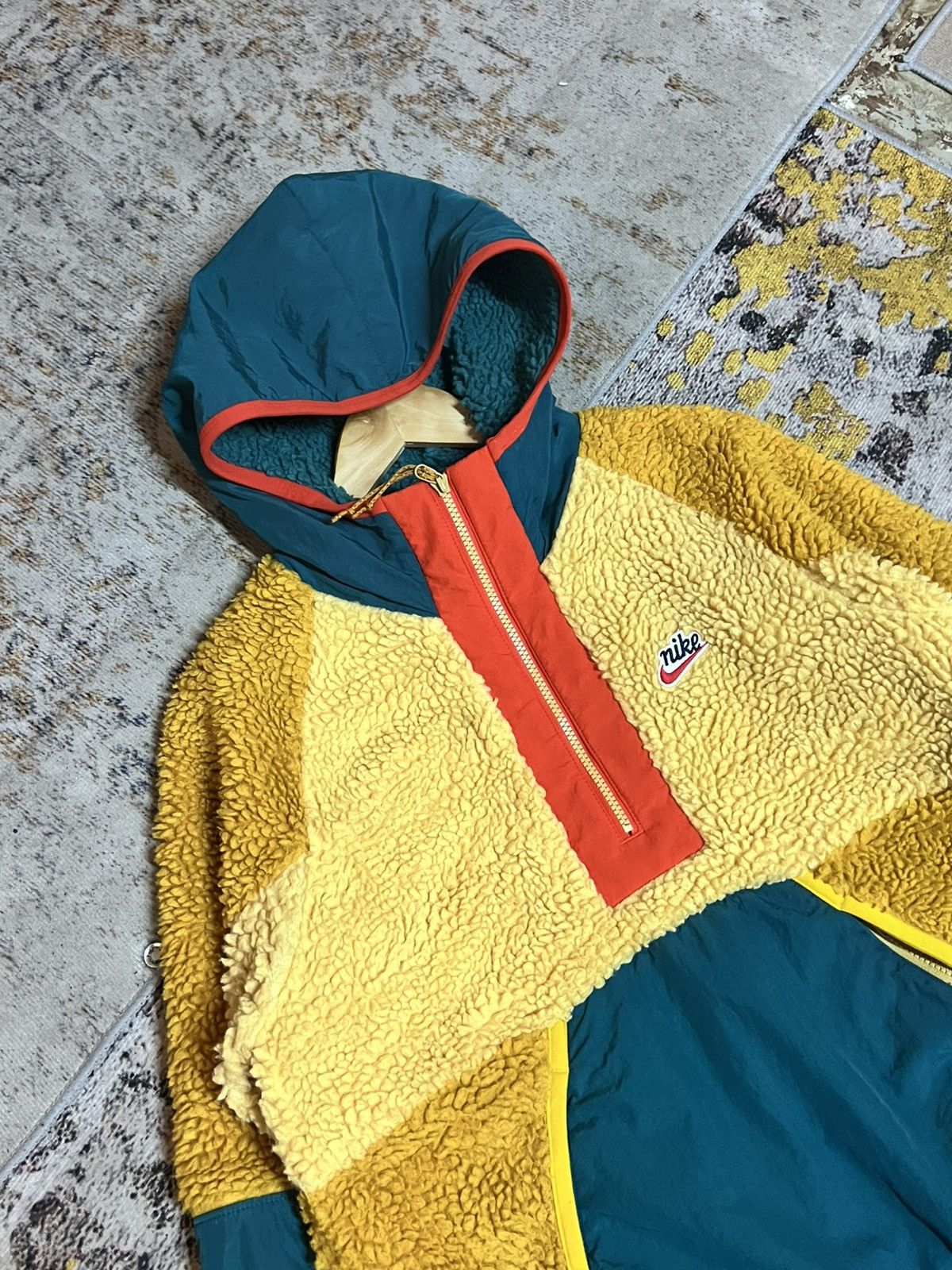Nike Nike Multicolour Colorblock Halfzipper Sherpa Anorak Size US M / EU 48-50 / 2 - 2 Thumbnail