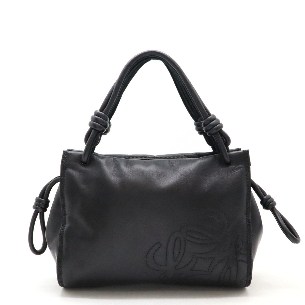 Loewe Loewe Nappa Leather Anagram Handbag Black Leather Handbag in