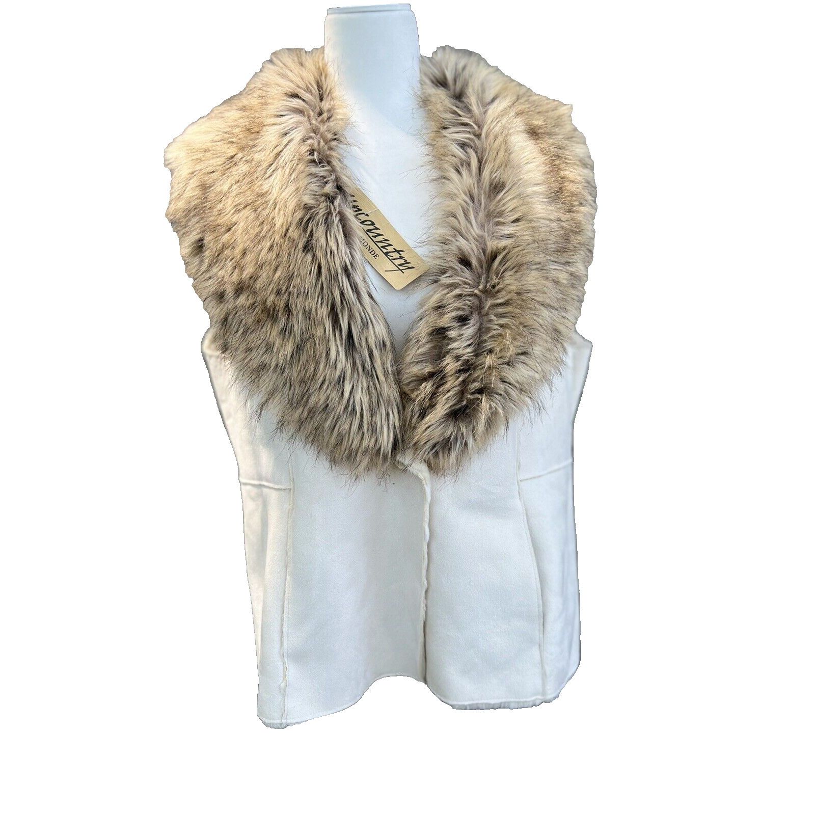 Unconditional UPCOUNTRY by DU MONDE Women's Vest size XL beige fur A000216 Size XL / US 12-14 / IT 48-50 - 1 Thumbnail