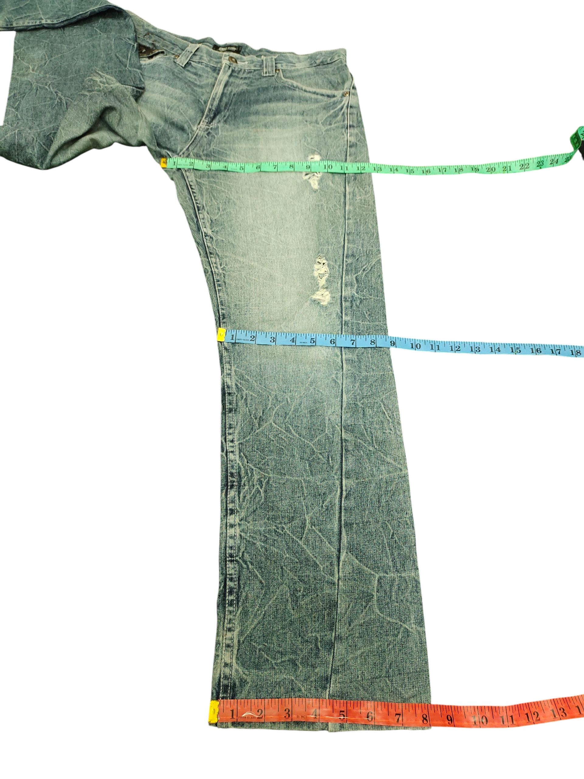 Undercover Japanese Brand Jungle Storm Clawmark Distress Faded Jeans Size US 33 - 17 Thumbnail