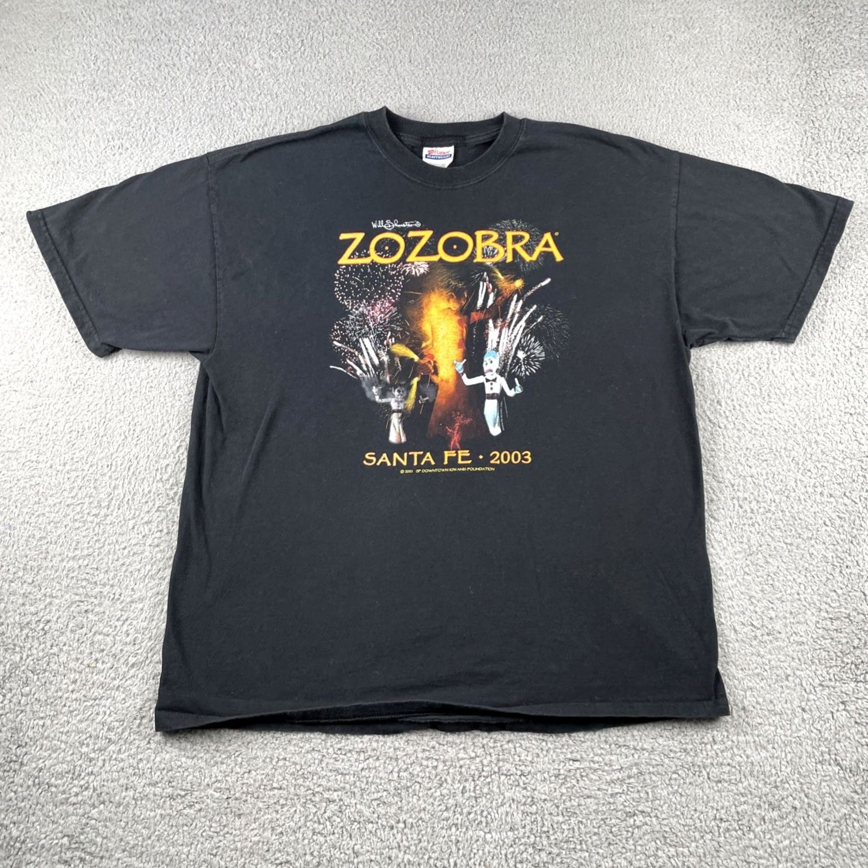 Hanes VINTAGE Hanes XL Zozobra 2003 Black Shirt Men Crew Neck Short Sleeve 90s Y2K Desert Southwestern Santa Fe New Mexico Burn Him Firedancer Music Dance Size US XL / EU 56 / 4 - 2 Thumbnail