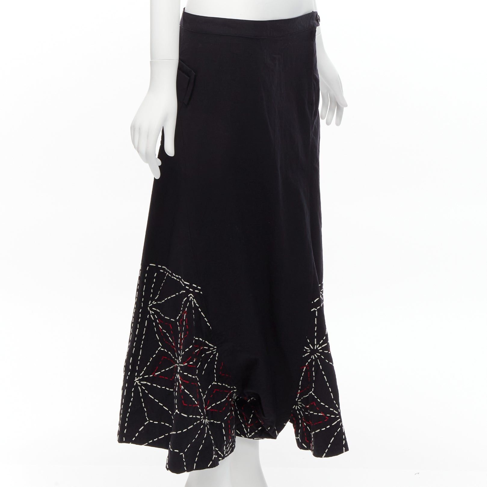 Yohji Yamamoto rare Y'S YOHJI YAMAMOTO red white hand stitched asymmetric harem pants JP2 M Size 28" / US 6 / IT 42 - 1 Thumbnail