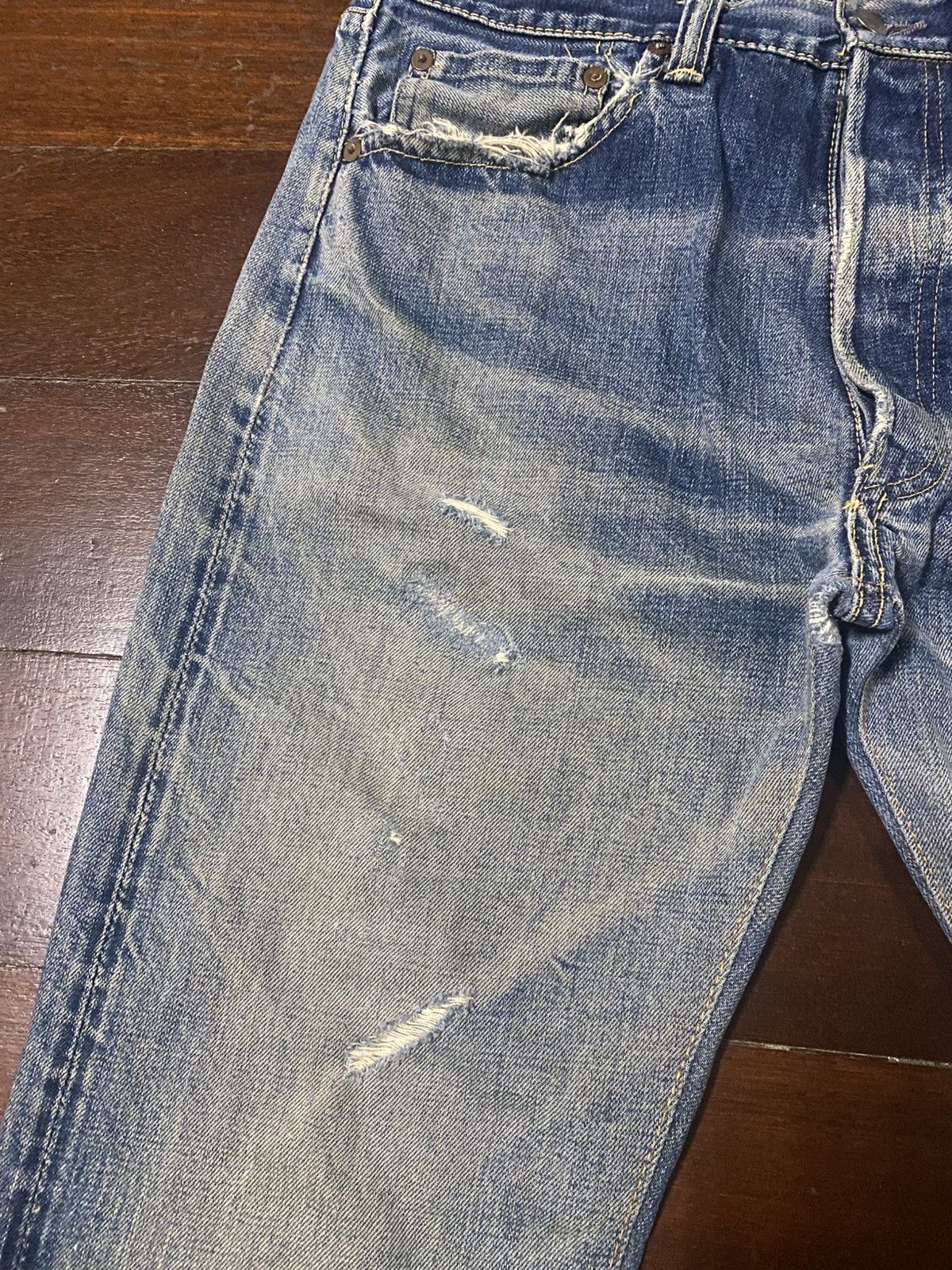 Warehouse Vintage 90s Warehouse patch leather Selvedge distressed Size US 32 / EU 48 - 8 Thumbnail