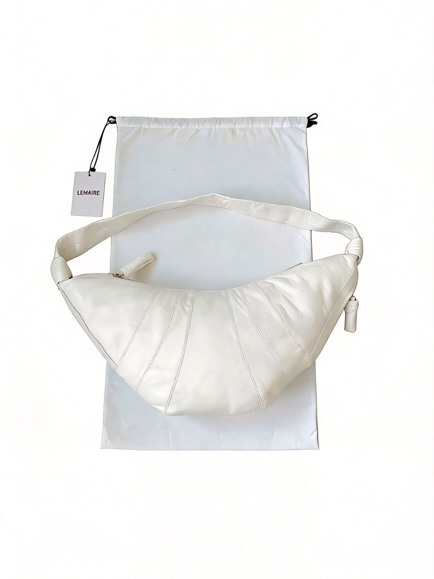 Lemaire Lemaire White Lambskin Large Croissant Bag. Size ONE SIZE - 1 Thumbnail