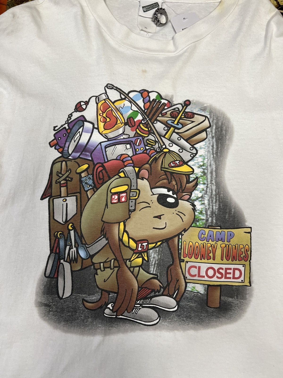 Vintage 90s Vintage Taz Looney Tunes Camp closed tee Size US XL / EU 56 / 4 - 2 Thumbnail