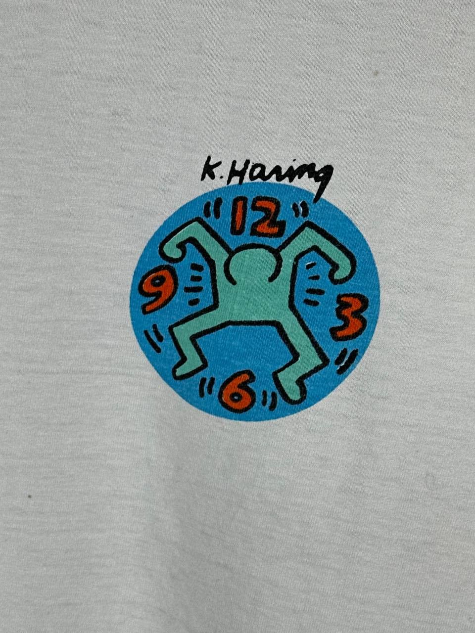 Keith Haring Vintage 1994 Keith Haring “Running Out Of Time“ T Shirt Size US M / EU 48-50 / 2 - 8 Thumbnail
