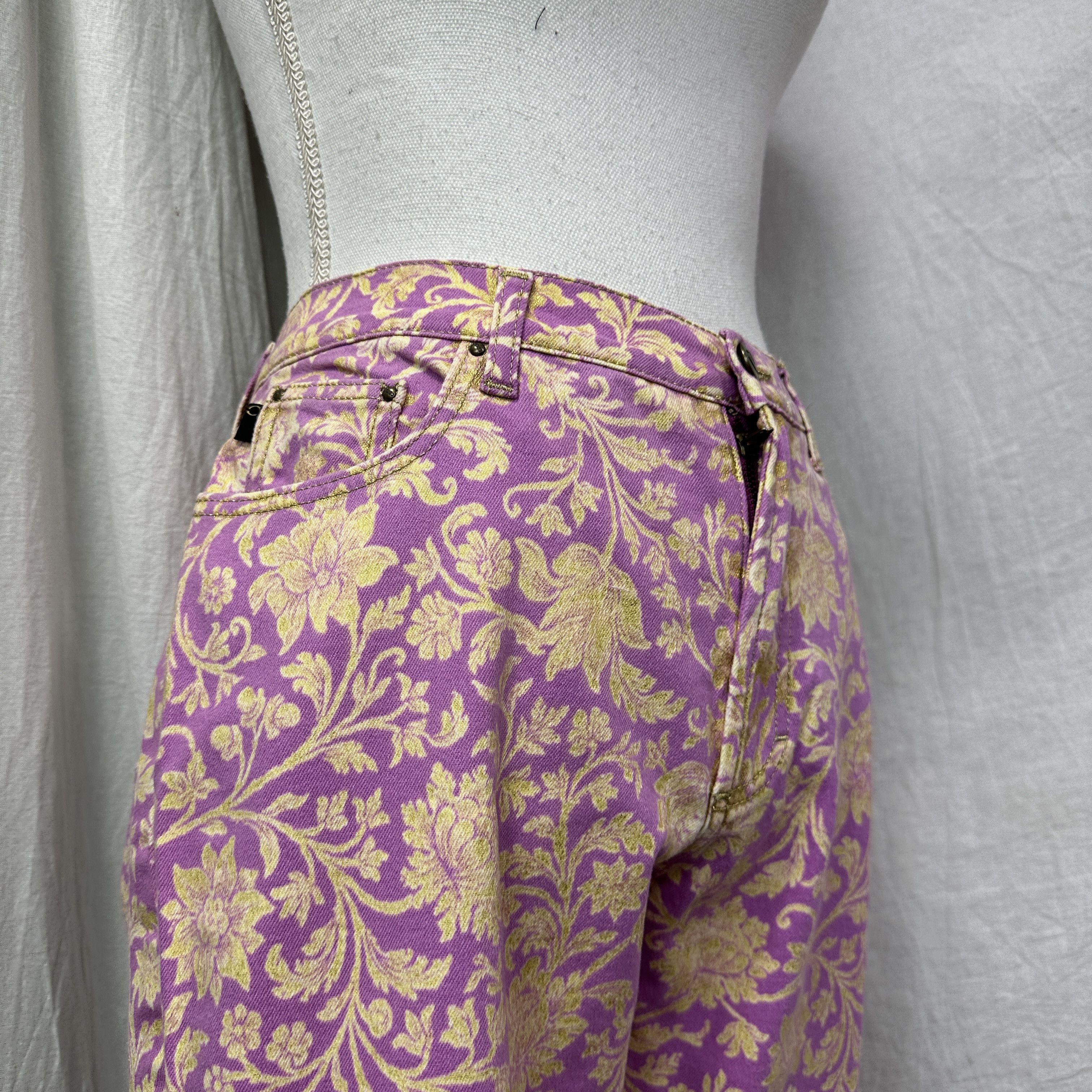 Roberto Cavalli Vintage Preppy Fullrpint Flowers Roberto Cavalli Pants 00s Size 25" / US 0 / IT 36 - 8 Thumbnail