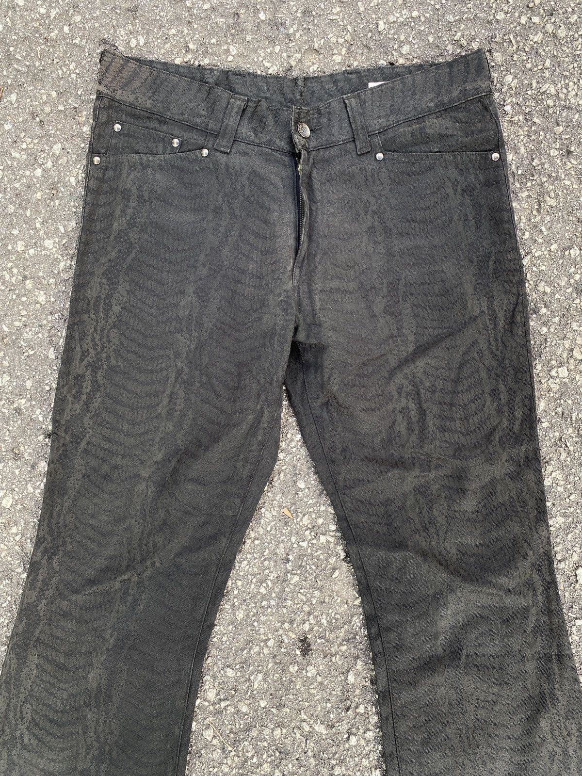 Japanese Brand Japanese Vintage Semantics Design Snake Print Flare Pant Size US 33 - 3 Thumbnail