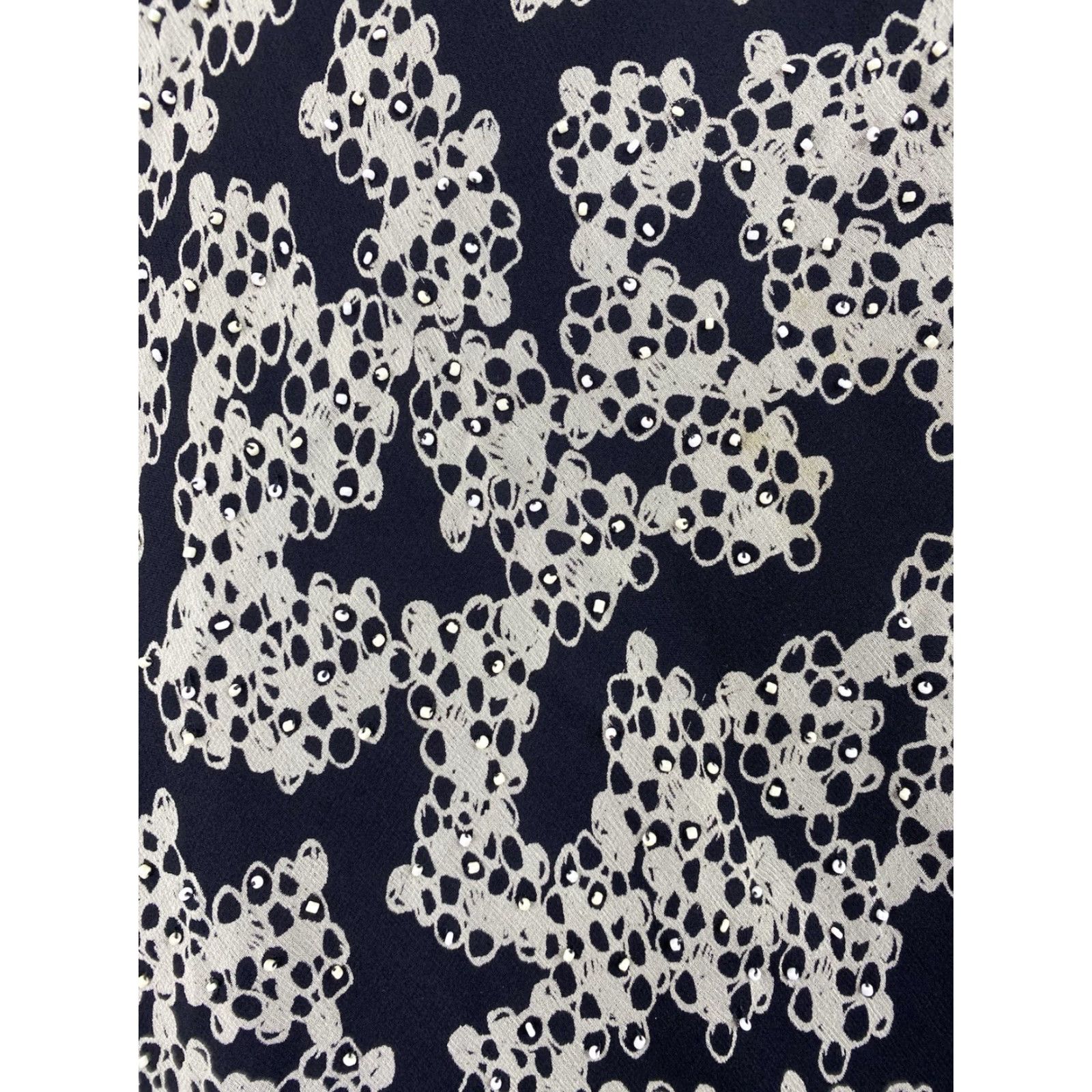 Vintage ICE Skirt Womens XL Midi Knee Length Black Silk Beaded Floral 90s Vintage Lined Dry Clean Only Party/Cocktail Comfortable Summer Season Womens Size 40" / US 18 - 2 Thumbnail