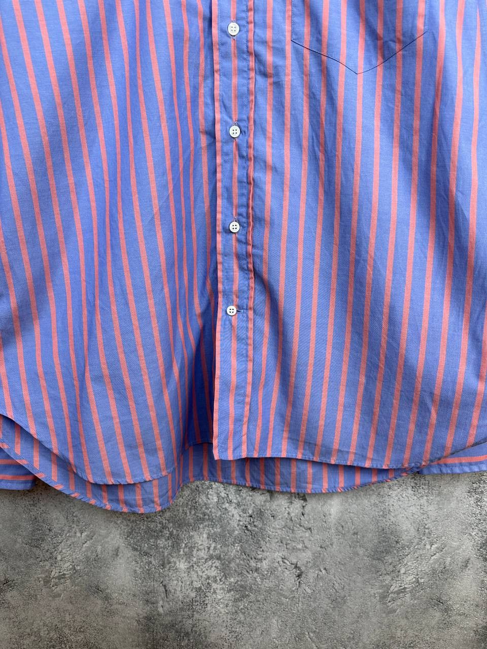 Other ORIAN dal 1968 Striped Button Up Shirt Blue & Coral Cotton Size US L / EU 52-54 / 3 - 7 Thumbnail