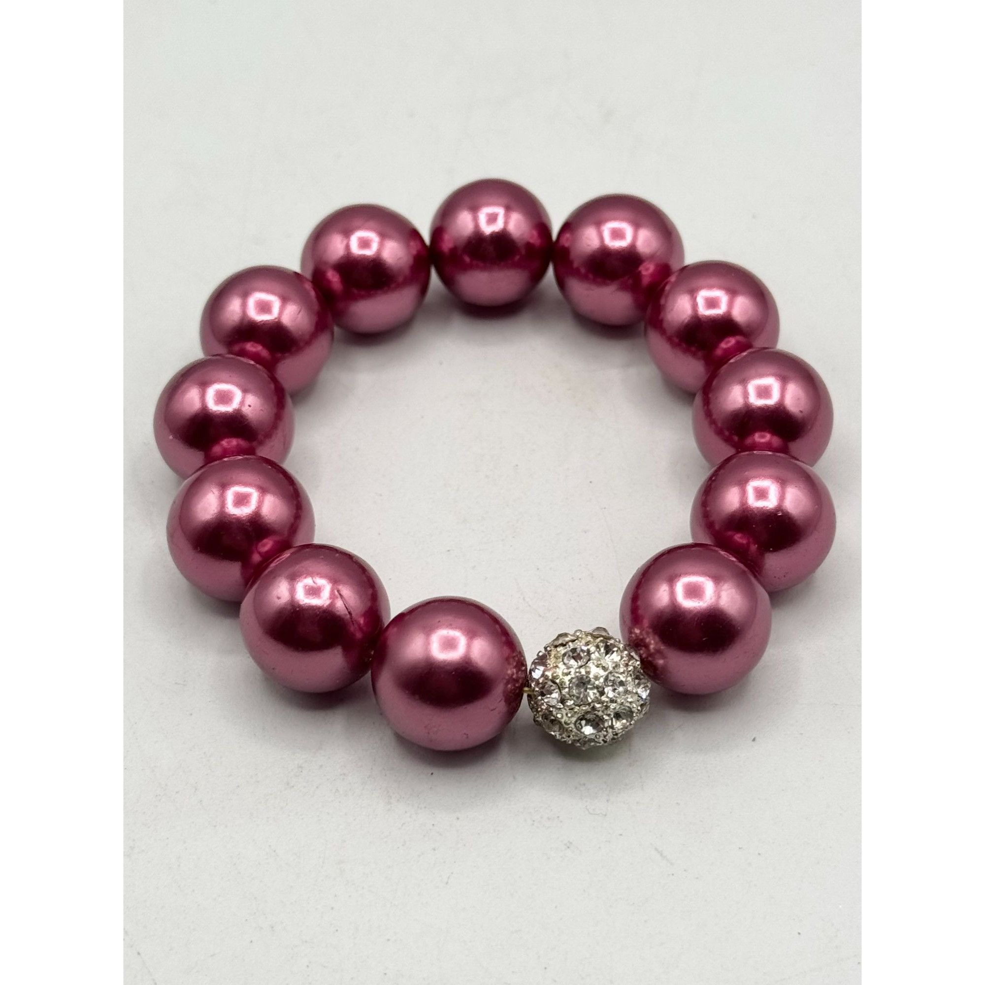 Other Pink beaded rhinestone stretch bracelet Size ONE SIZE - 2 Thumbnail