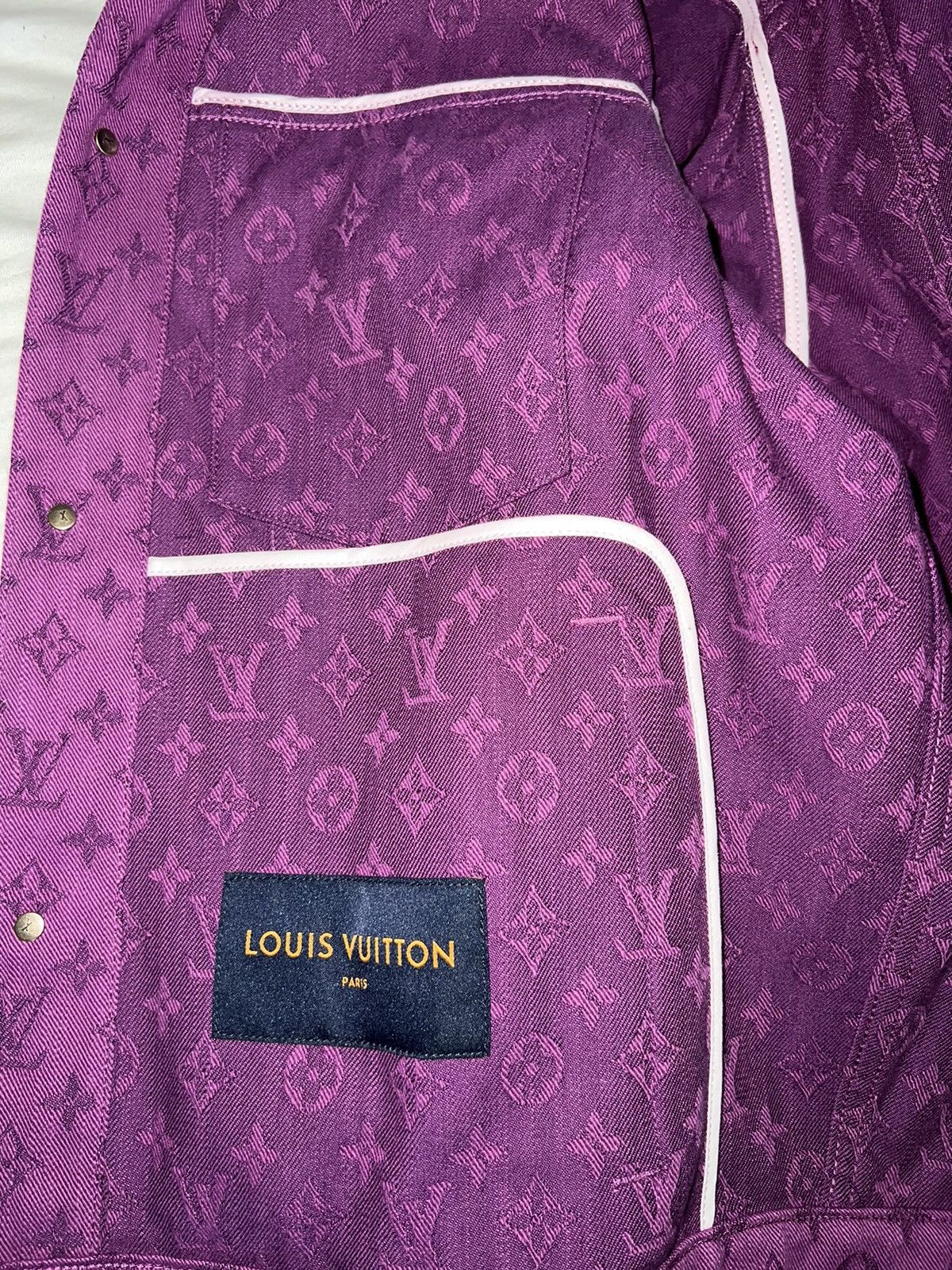 Louis Vuitton Louis Vuitton Monogram Pink Denim Jacket Size US L / EU 52-54 / 3 - 8 Thumbnail