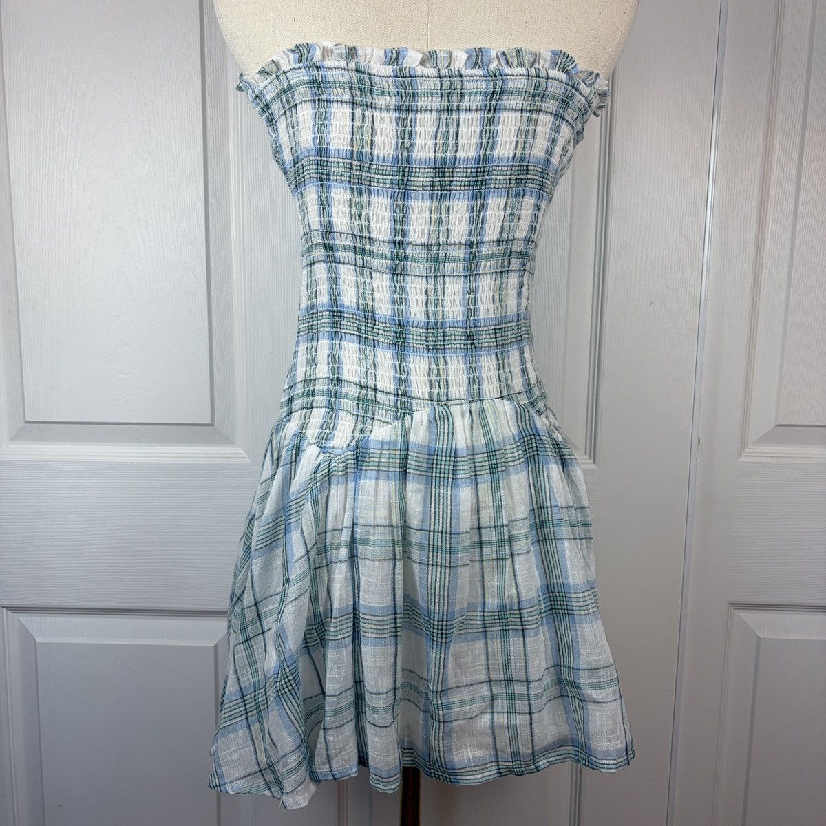 Rsq Rsq blue plaid ruffle mini dress Size S / US 4 / IT 40 - 2 Thumbnail