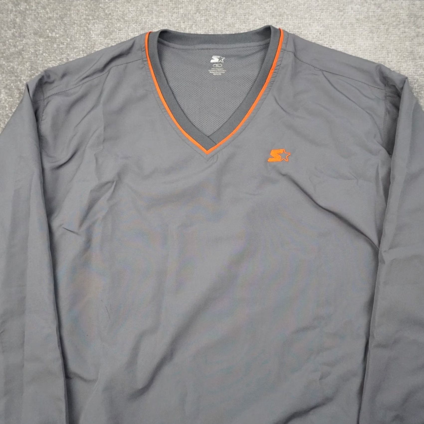 Starter VINTAGE Starter Shirt Mens XL Gray Windbreaker Long Sleeve Pullover Sweatshirt Size US XL / EU 56 / 4 - 6 Thumbnail