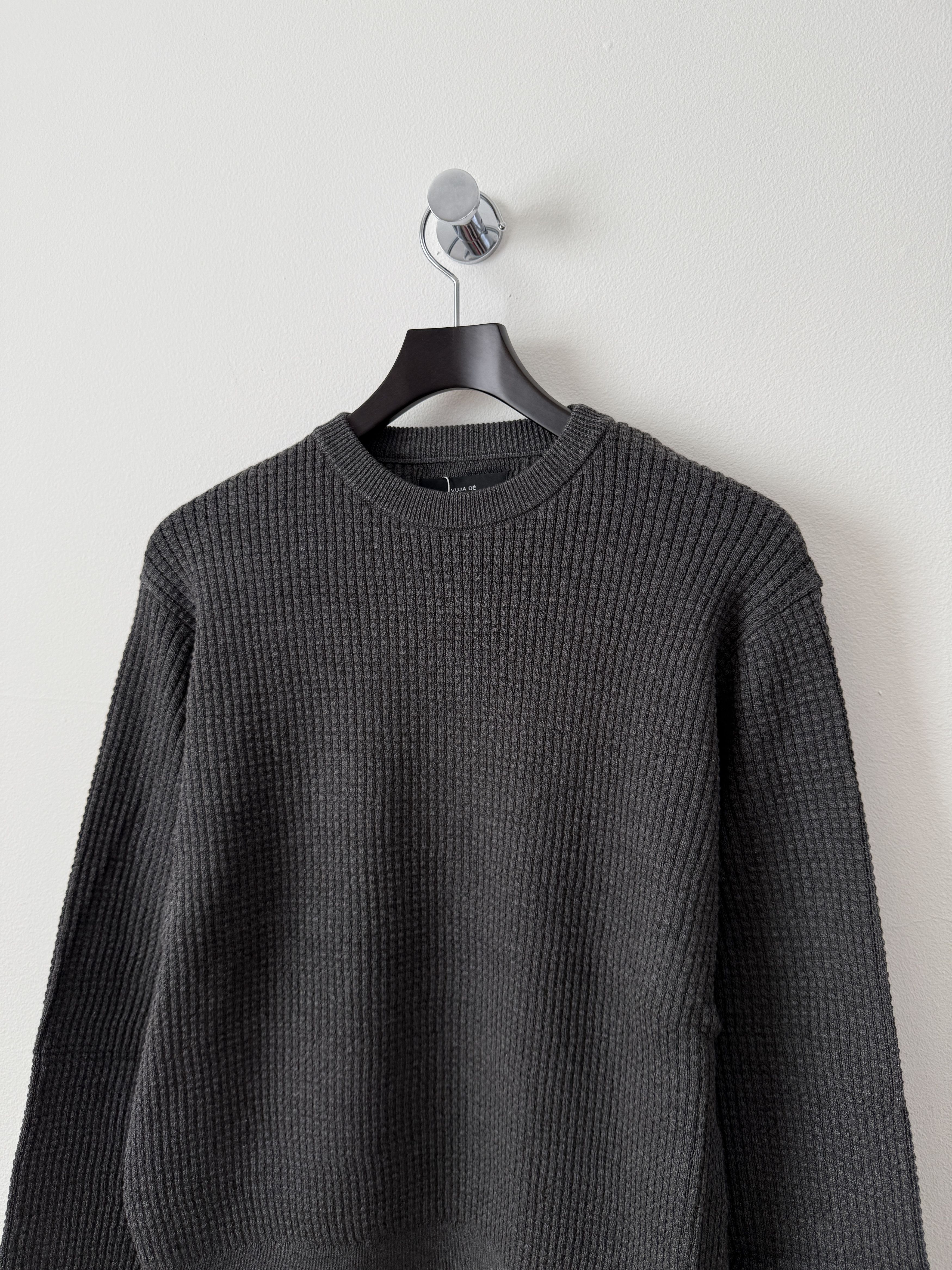 Vuja De Relaxed Waffle Knit Sweater Charcoal Size US S / EU 44-46 / 1 - 4 Thumbnail