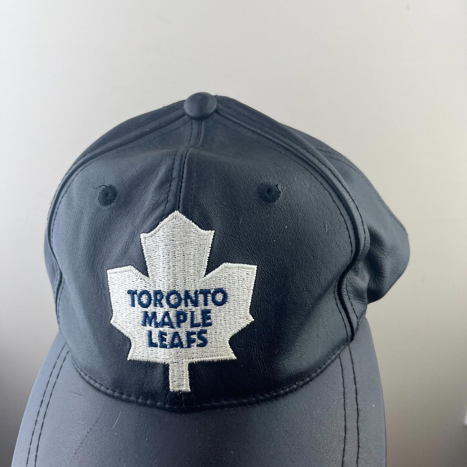 American Needle Vintage 90s Toronto Maple Leafs Leather Strapback Hat Size ONE SIZE - 2 Thumbnail