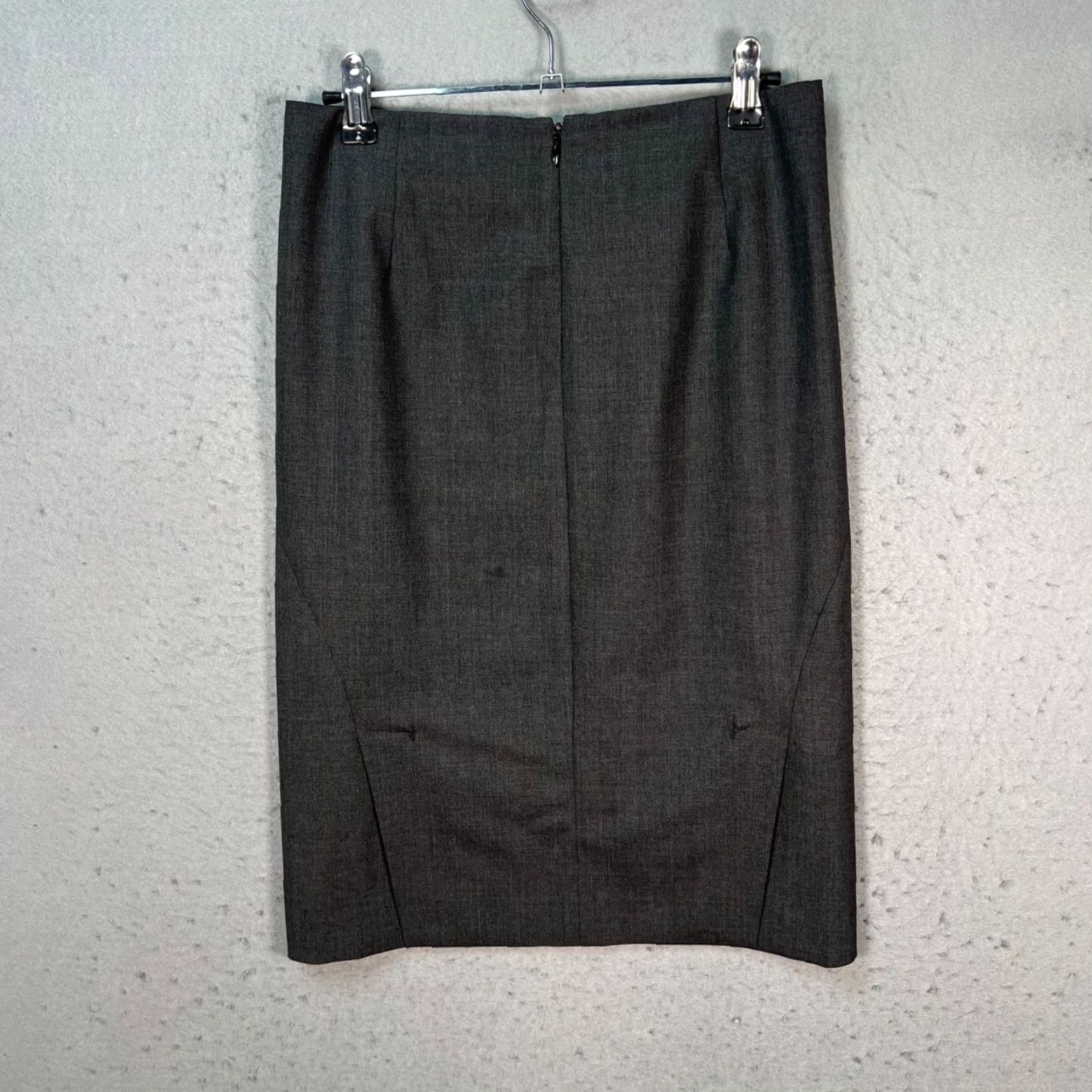 Theory Theory Womens 00 Grey Wool Pencil Skirt Midi Casual Office Dressy - Mens Womens Girls Boys? Size 24" / US 00 / IT 34 - 2 Thumbnail