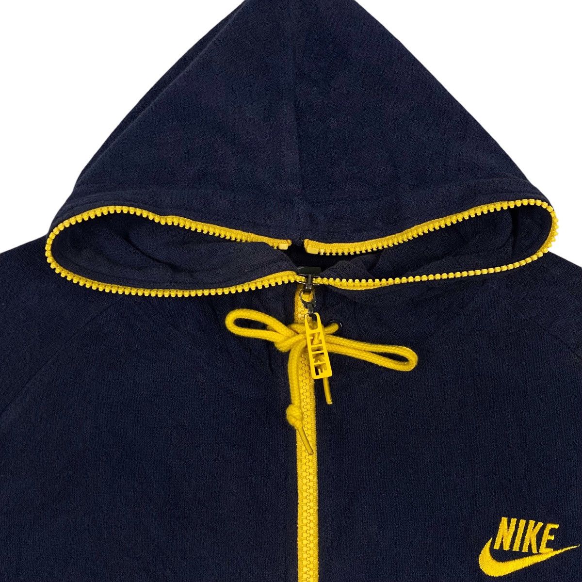 Nike × Vintage Vintage Nike Full Zip Small Embroided Logo Hoodie Navy Blue Size US L / EU 52-54 / 3 - 4 Thumbnail