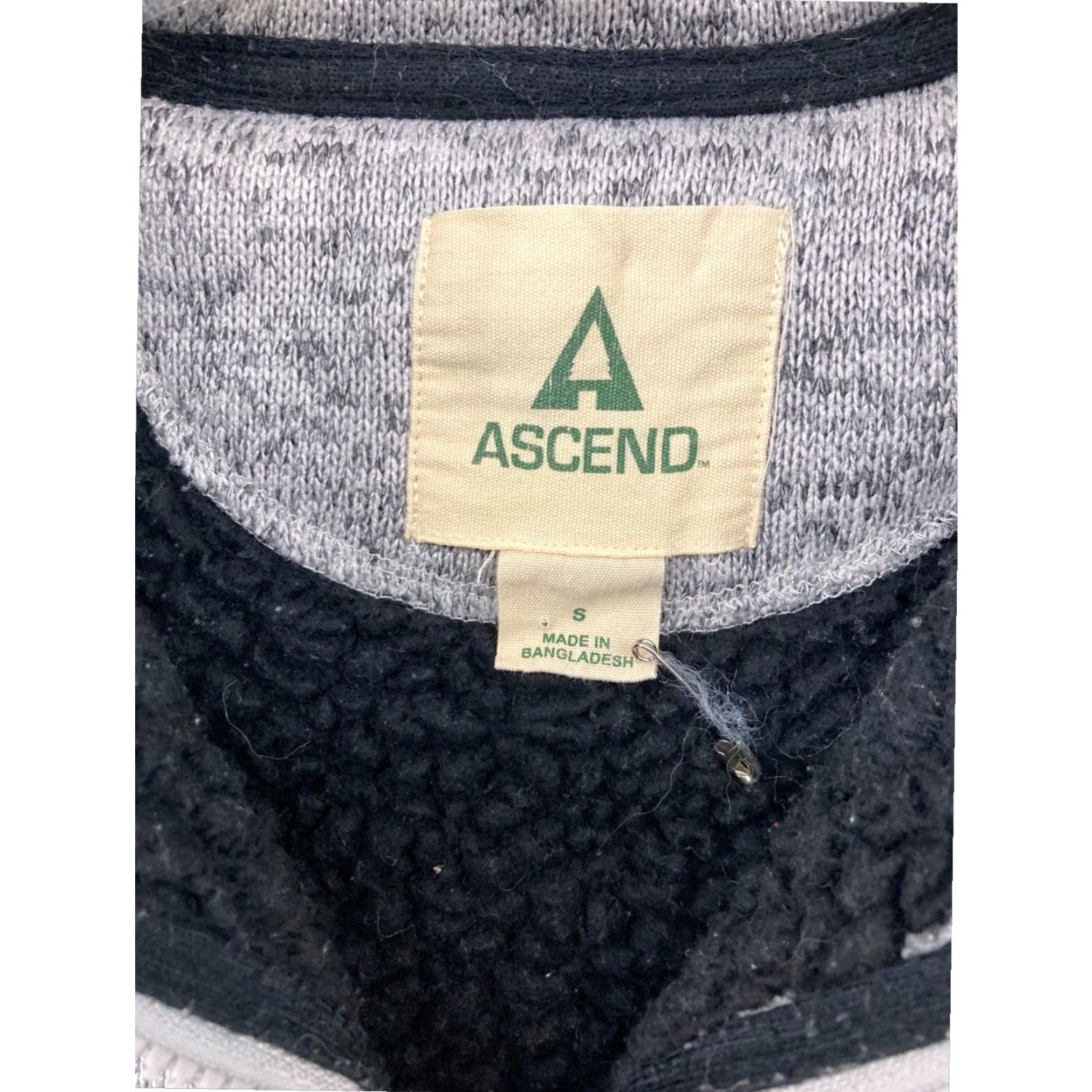 ASCENO Ascend Women's Small Gray Full Zip Sherpa Lined Sweater Outdoor Cotton Blend Size S / US 4 / IT 40 - 6 Thumbnail