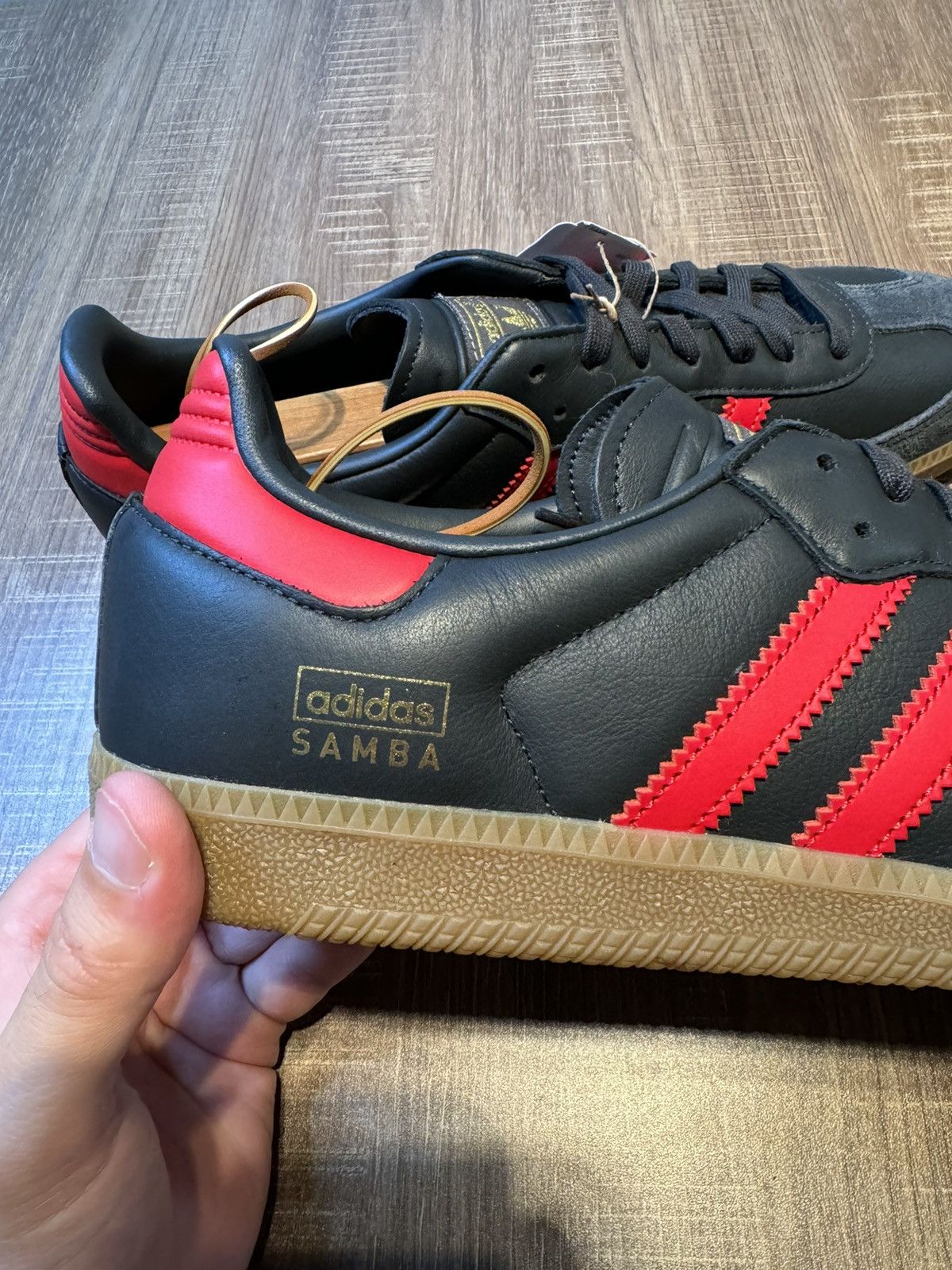 Adidas Adidas Mens Originals Size 12 Samba OG Black/Gum/Red New Size US 12 / EU 45 - 7 Thumbnail