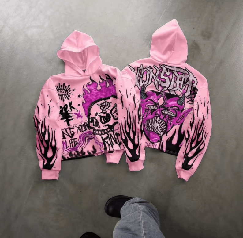 Japanese Brand Y2K vintage Skull Letter Print hoodie Size US XL / EU 56 / 4 - 8 Thumbnail