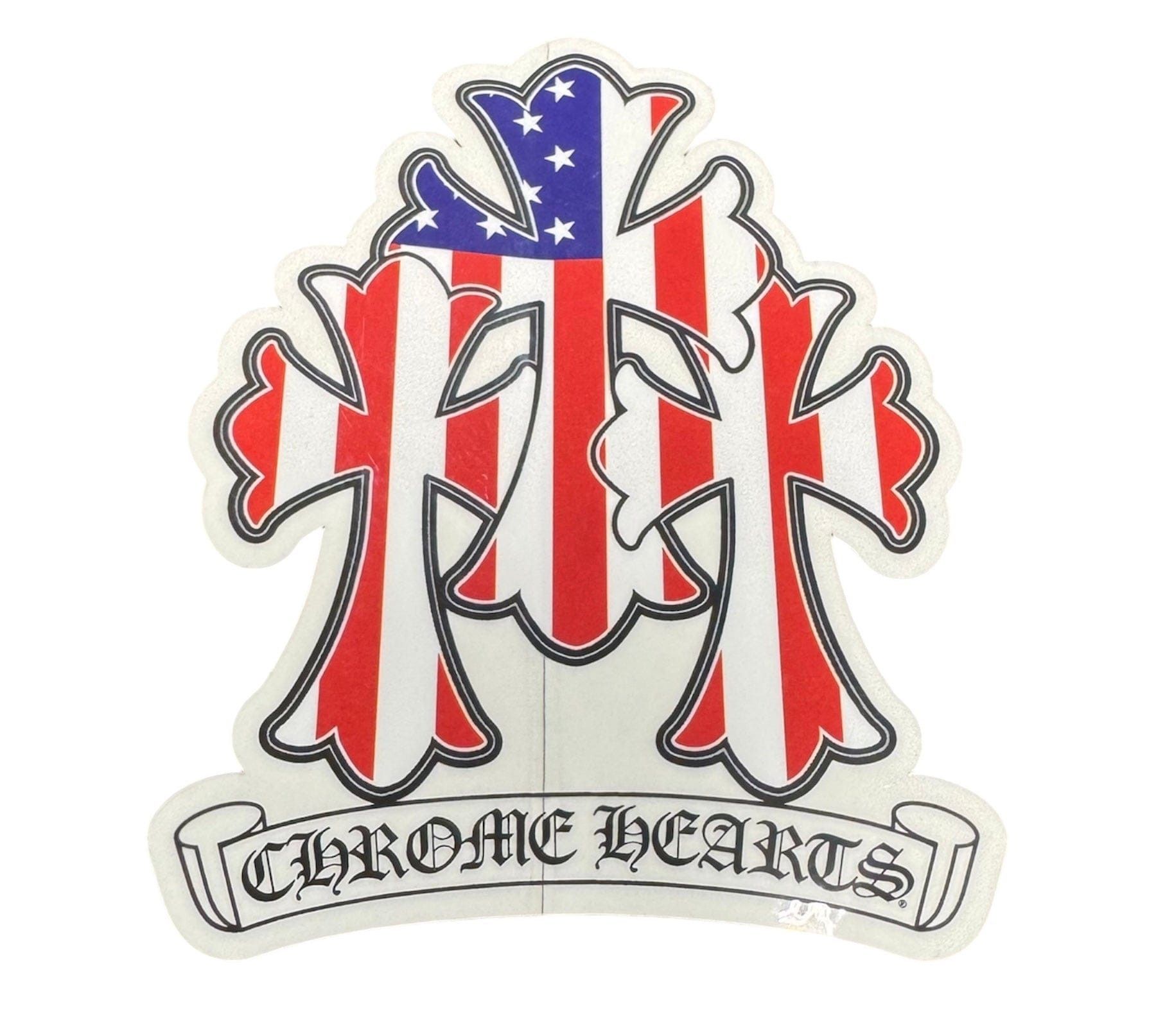 Chrome Hearts USA 3 Cross Sticker Red White Blue | Grailed