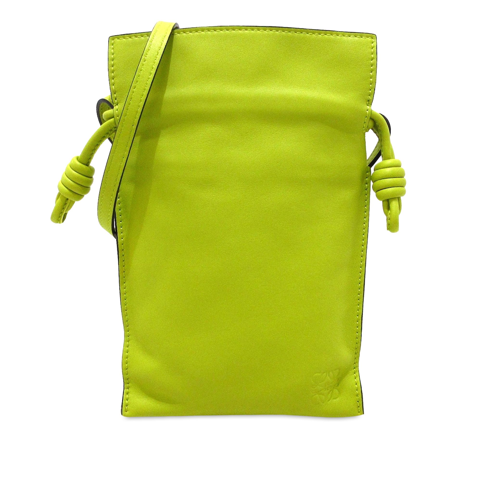 image of Loewe Flamenco Knot Crossbody Bag in Green, Women's