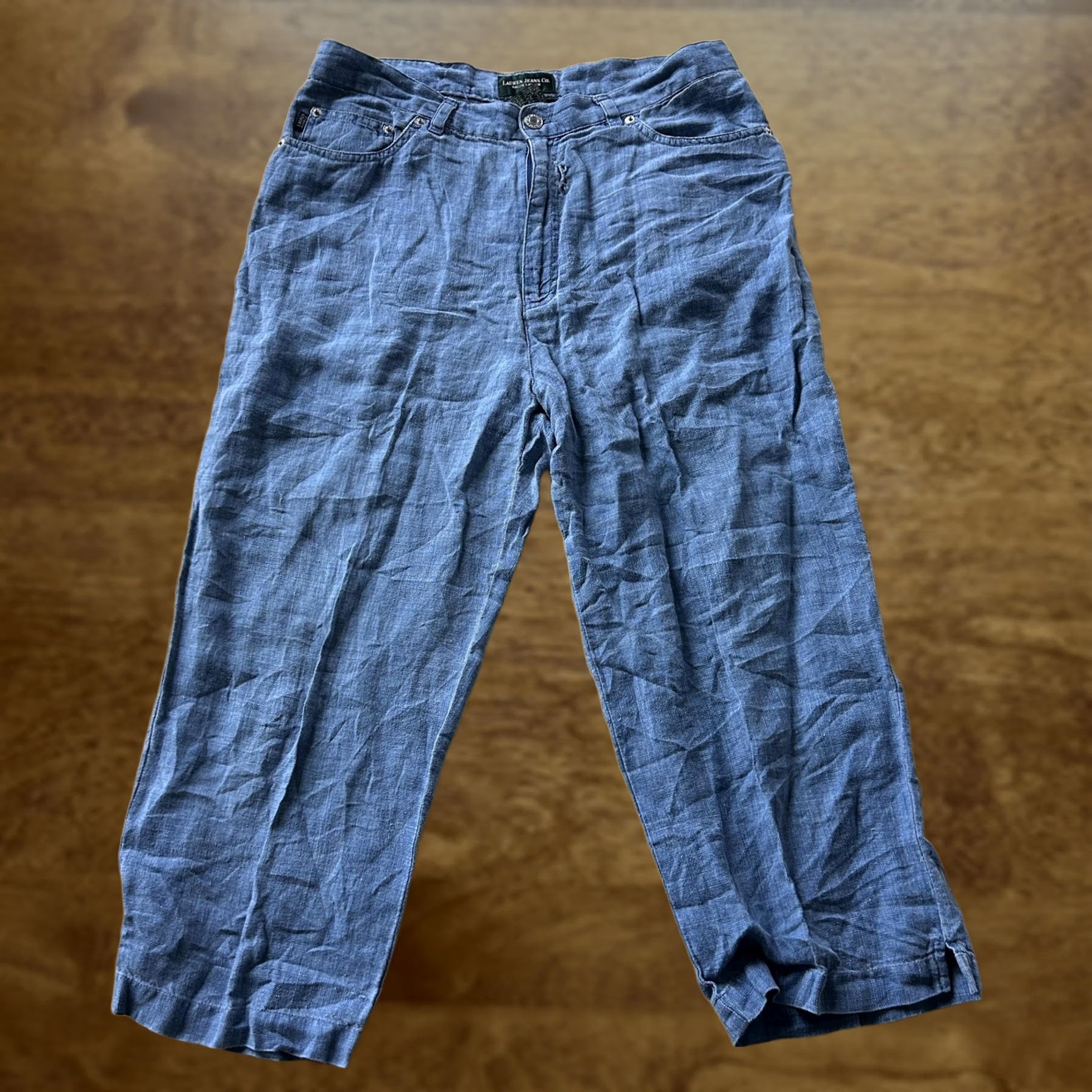 CO Lauren Jeans Co Ralph Lauren Jeans Womens 12 Light Blue Linen Straight 32x31 Size 34" / US 12 / IT 48 - 1 Thumbnail