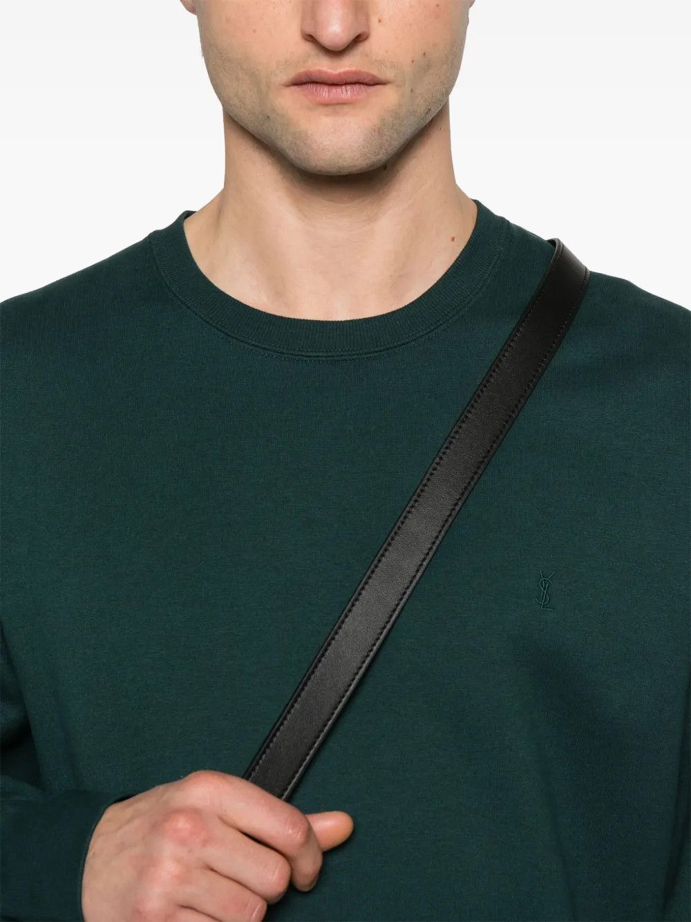 Saint Laurent Paris o1bcso1str1025 Cassandre Sweatshirt in Dark Green Size US S / EU 44-46 / 1 - 5 Thumbnail
