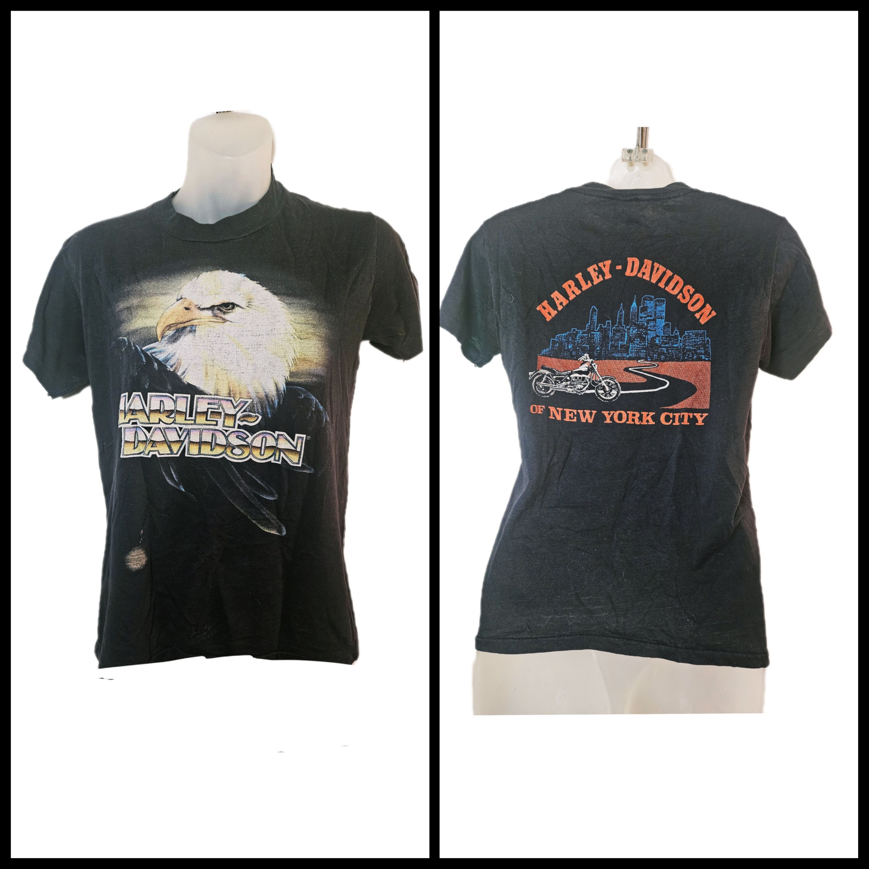 Harley Davidson Vintage 1983 Harley Davidson tshirt w/bleach stain Size S / US 4 / IT 40 - 1 Thumbnail