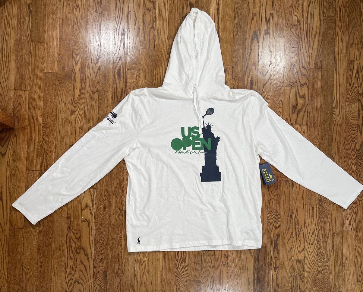 image of Polo Ralph Laurent Us Open Statue Of Liberty Hoodie in White, Men's (Size XL)