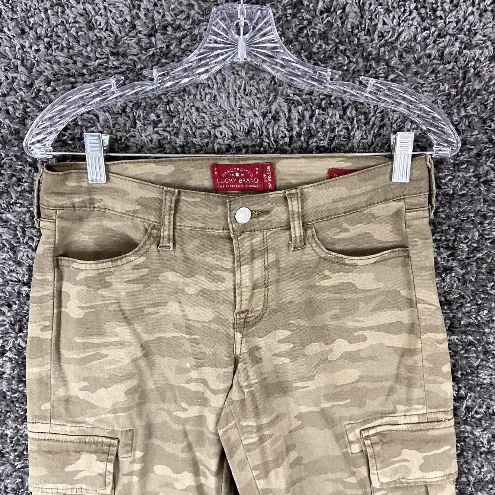 Lucky Brand LUCKY BRAND Charlie Skinny Cargo Pants Camouflage Green Women’s Size 2 Size 26" / US 2 / IT 38 - 6 Thumbnail