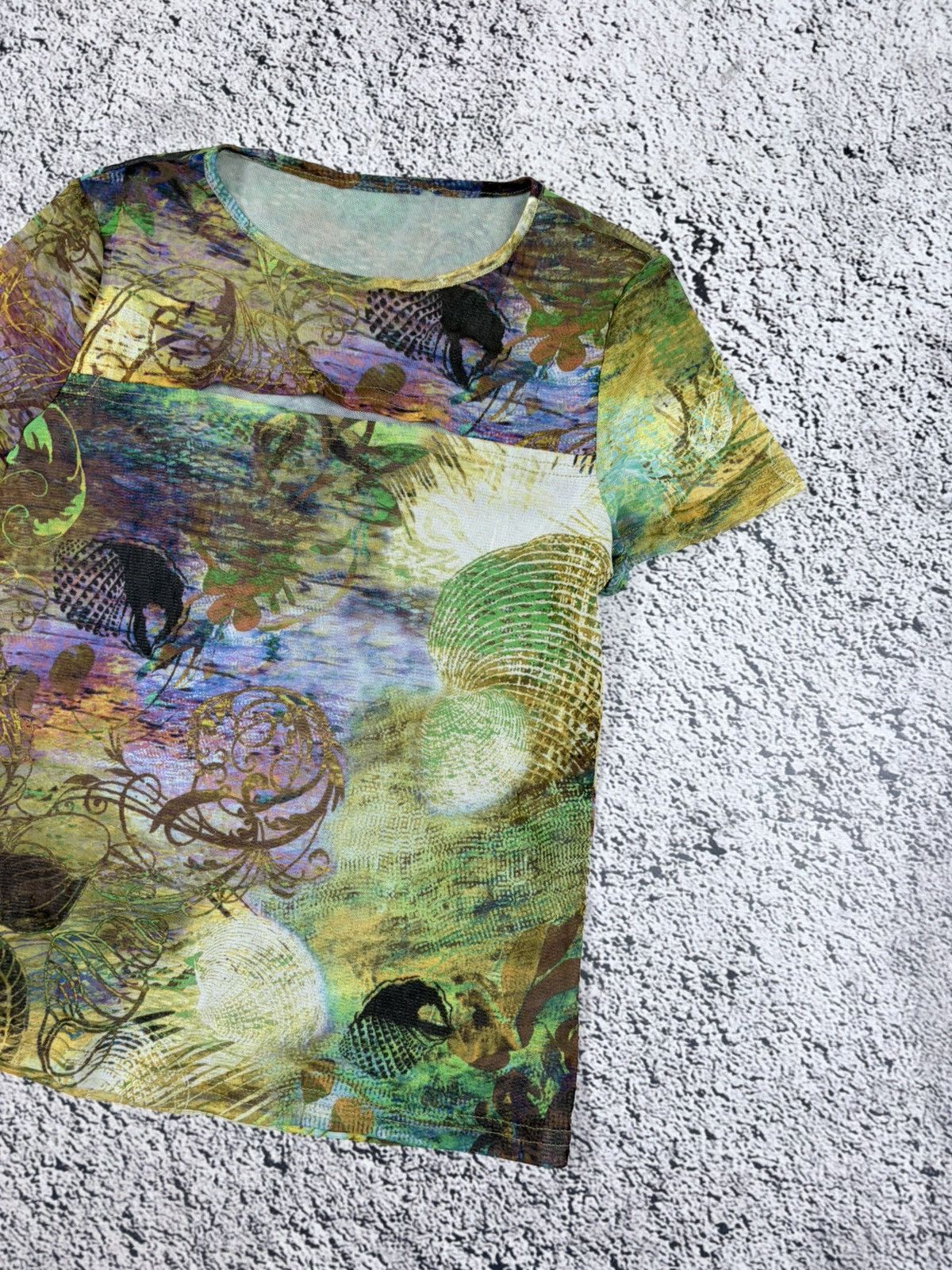 Japanese Brand Y2K Mesh Cutout Top Abstract Cyber Baby Tee S Size S / US 4 / IT 40 - 3 Thumbnail