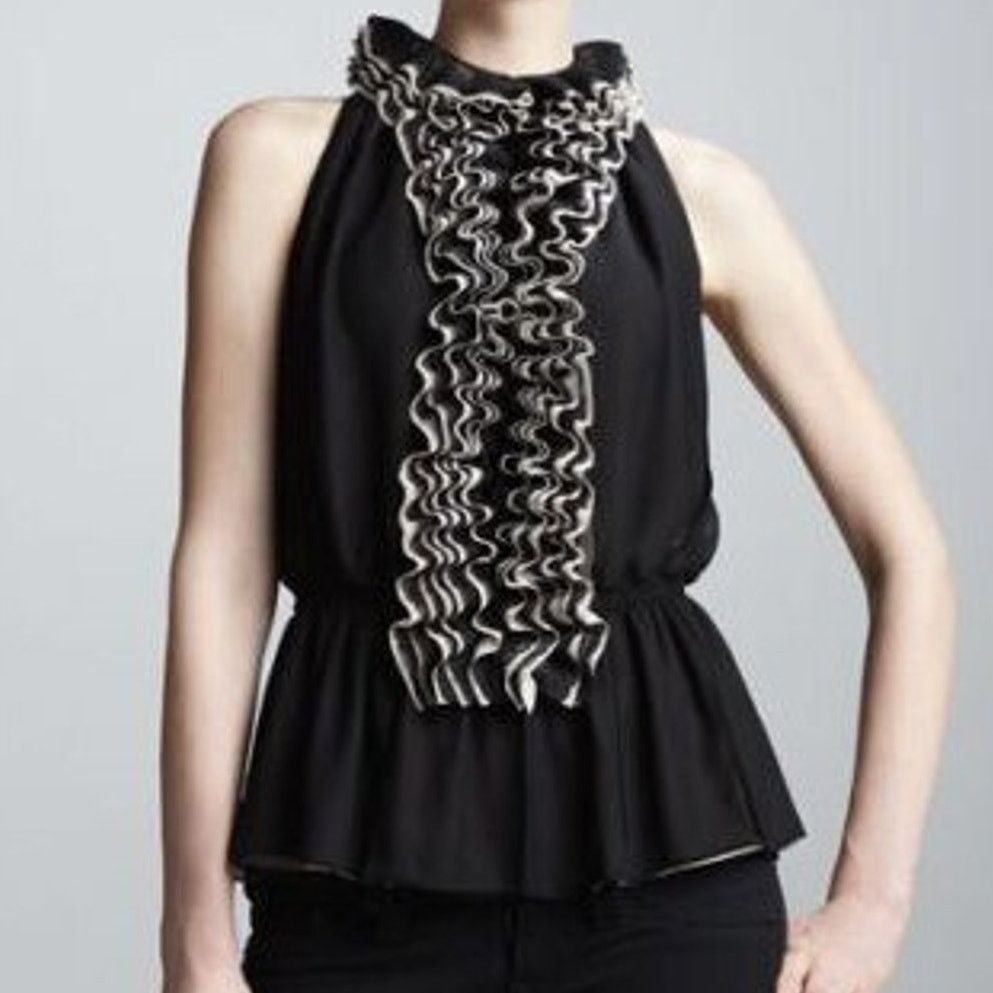Robert Rodriguez Robert Rodriguez Target Womens Ruffle Blouse Sz M Whimsigoth Size M / US 6-8 / IT 42-44 - 1 Thumbnail