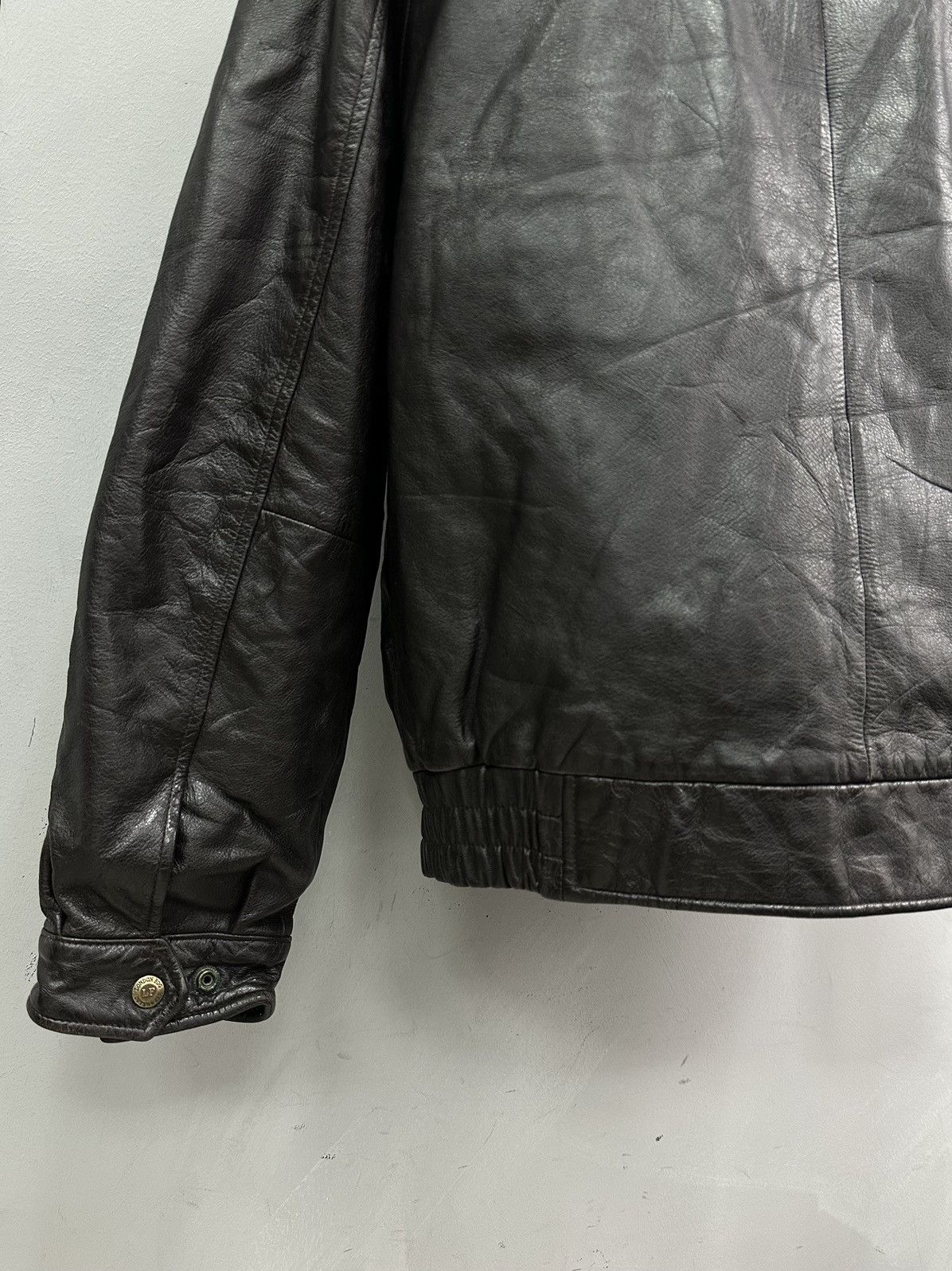 London Fog Vintage Leather Jacket Faded DISTRESSED Diesel Y2k Avirex Size US S / EU 44-46 / 1 - 8 Thumbnail