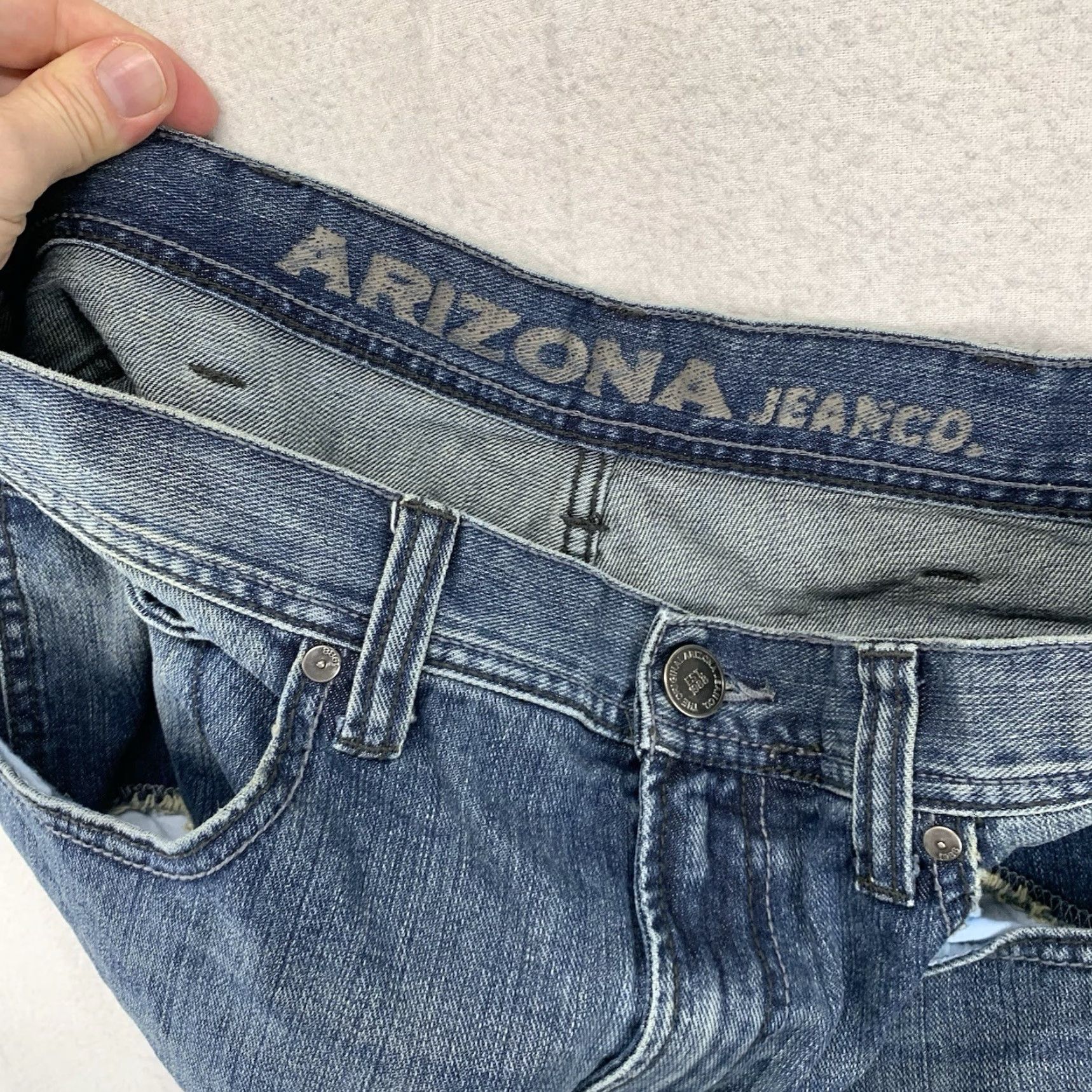 Vintage Vintage Arizona Jean Co Men's Jeans 36x31 Dark Blue Straight Fit Bootcut 90s Grunge Rock Size US 36 / EU 52 - 3 Thumbnail