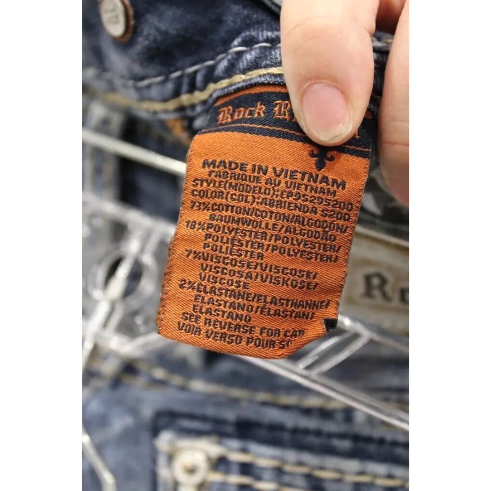Vintage VINTAGE Women Rock Revival Abrienda Blue Distressed Skinny Ankle Denim Jeans 28x27 Mens? Size 28" / US 6 / IT 42 - 3 Thumbnail