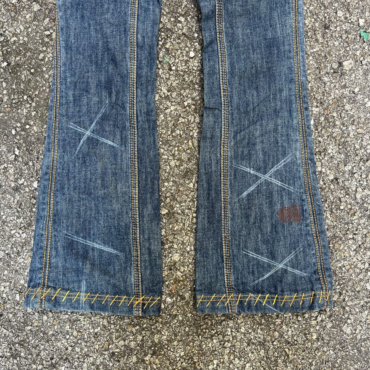 Japanese Brand Flared Antik Denim Embroidery Bootcut Pants Size 25" / US 0 / IT 36 - 12 Thumbnail