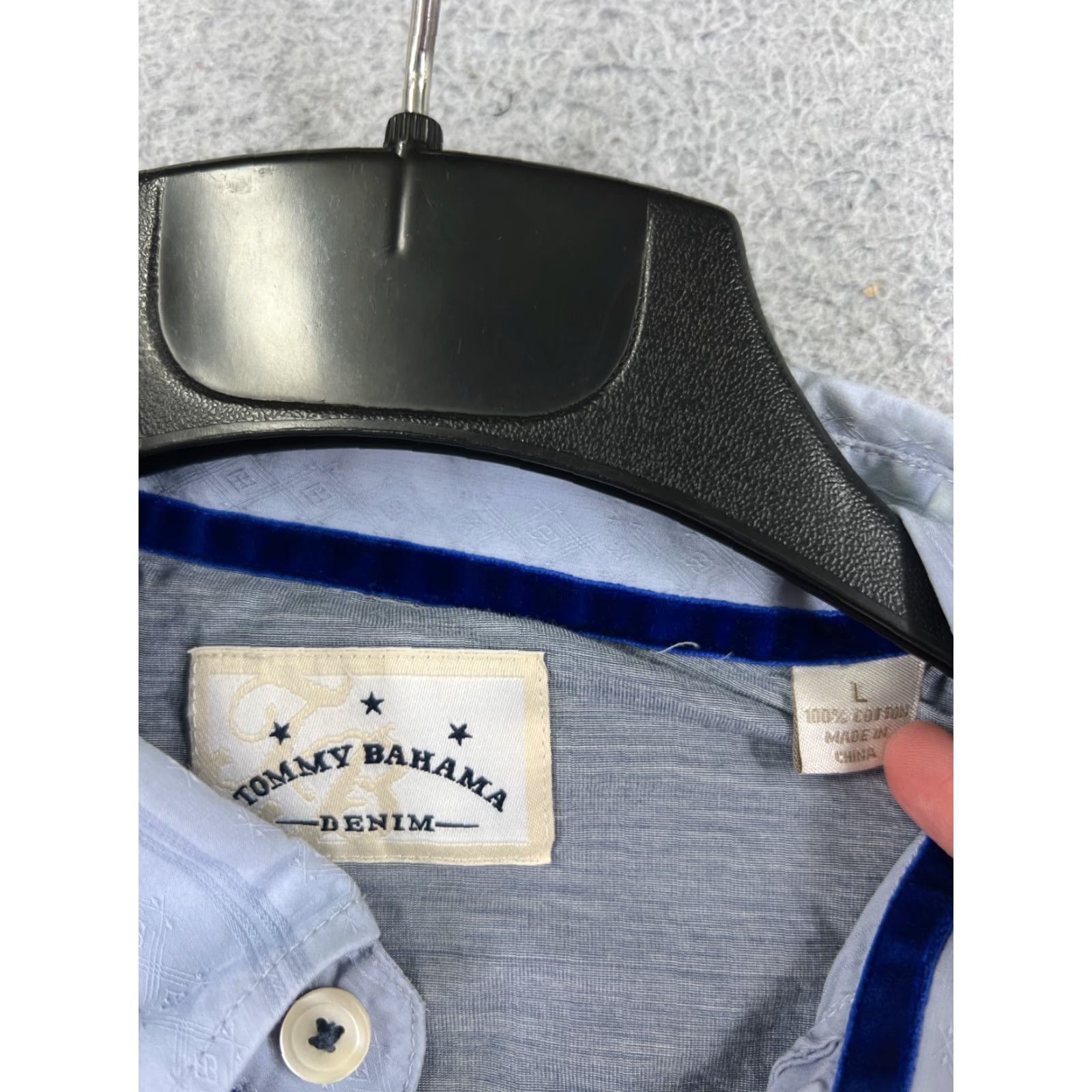 Tommy Bahama Tommy Bahama Shirt Men Large Blue Long Sleeve 100% Cotton Bowling Style Shirt Size US L / EU 52-54 / 3 - 6 Thumbnail