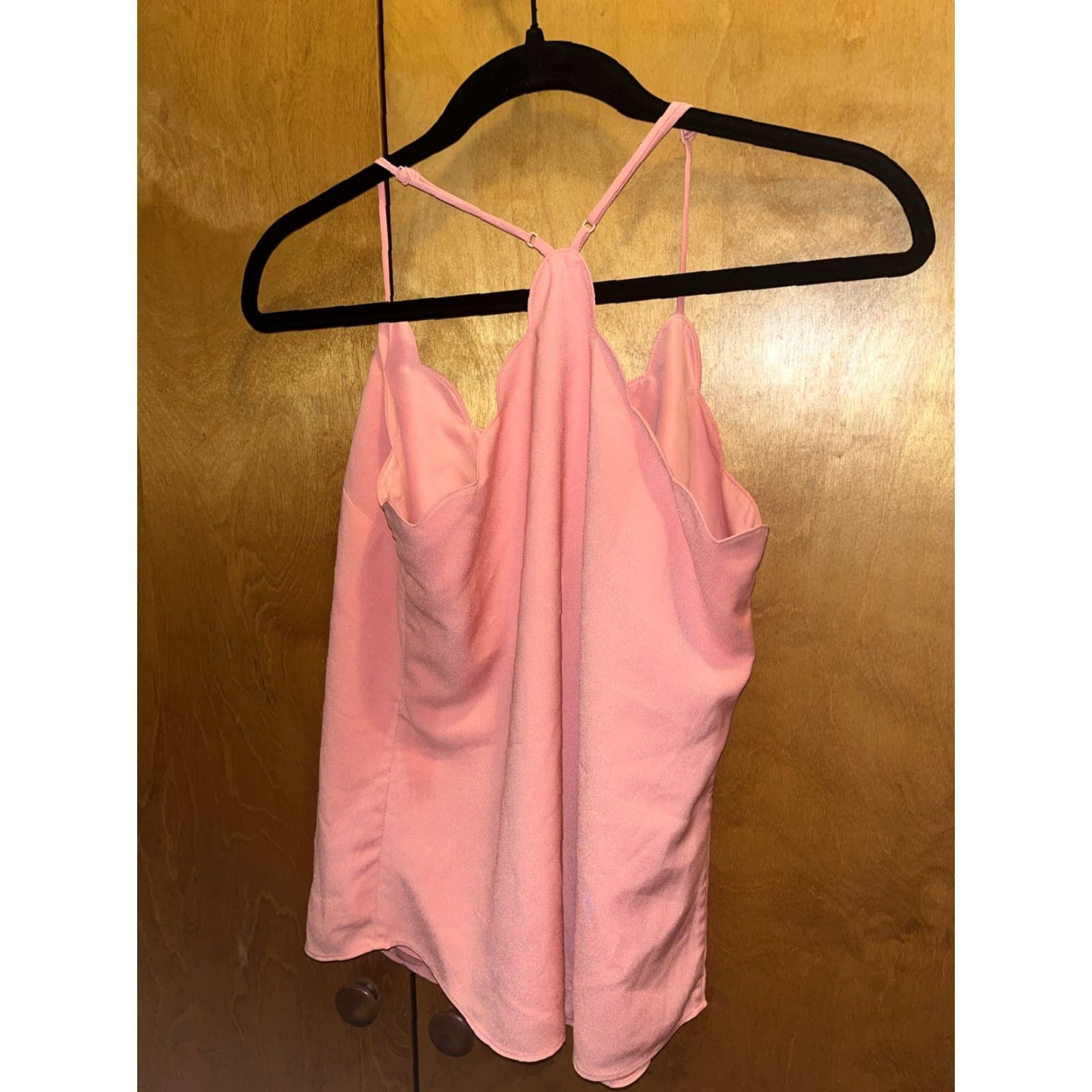 J.Crew J Crew Tank Top Cami Peach Scalloped Edge V-Neck Spaghetti Strap Regular Size 2 Women Size XS / US 0-2 / IT 36-38 - 4 Thumbnail