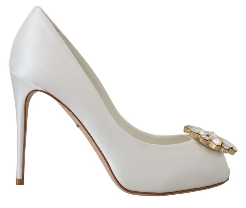 dolce and gabbana white heels